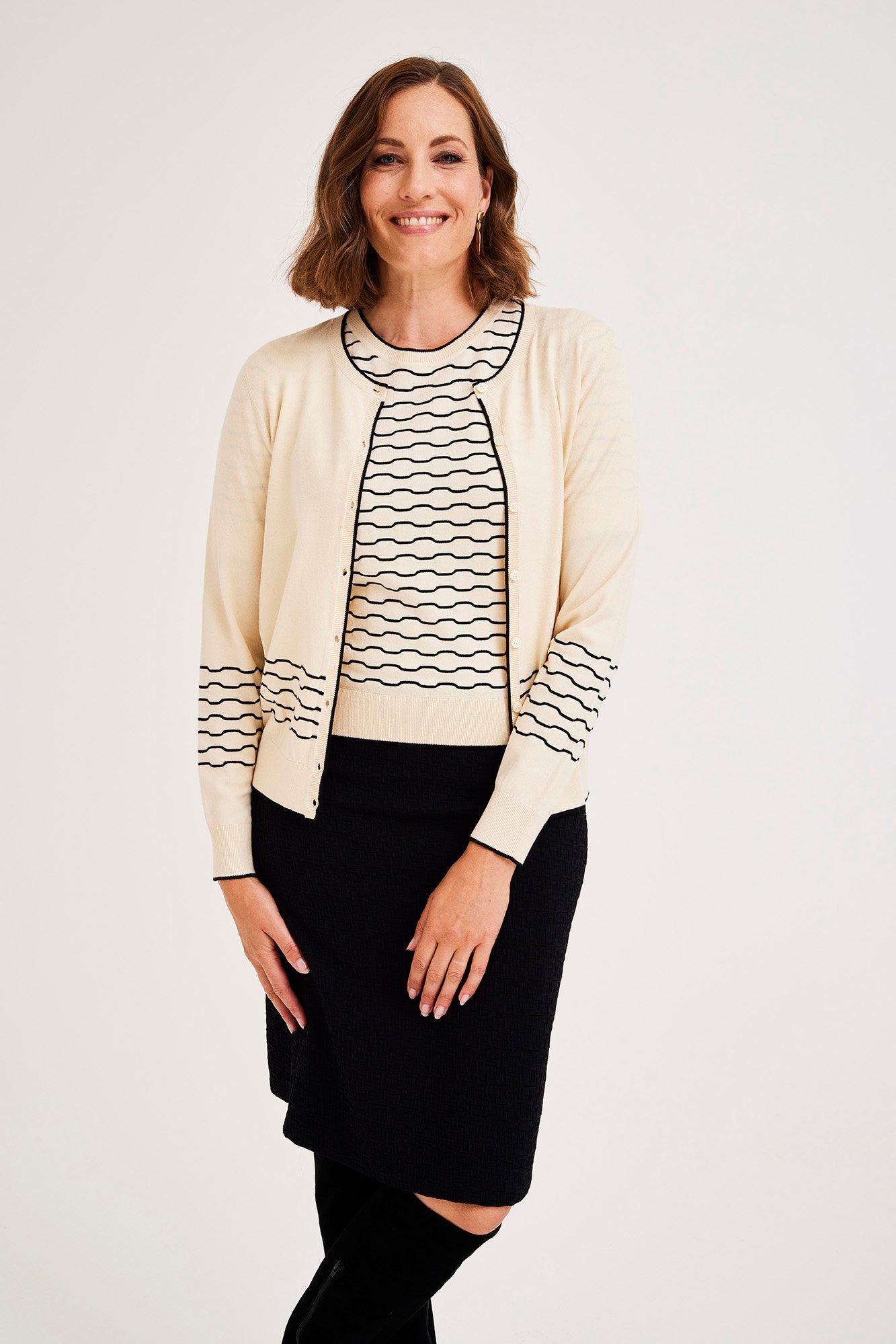 Cardigan à motif lignes sinusueuses - null - may