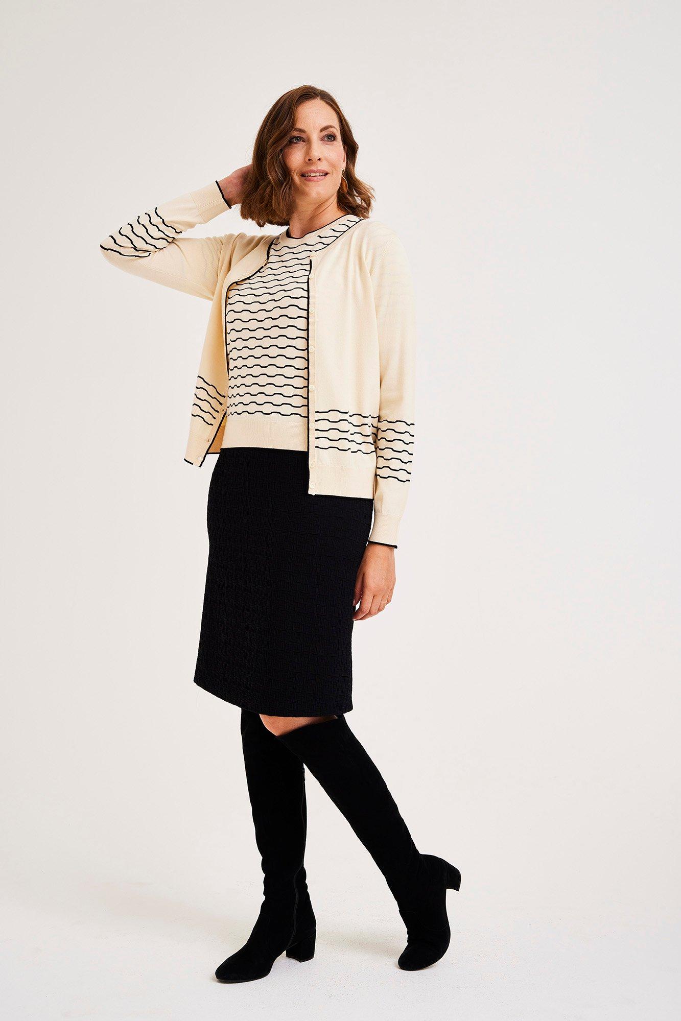 Cardigans - Cardigan à motif lignes sinusueuses