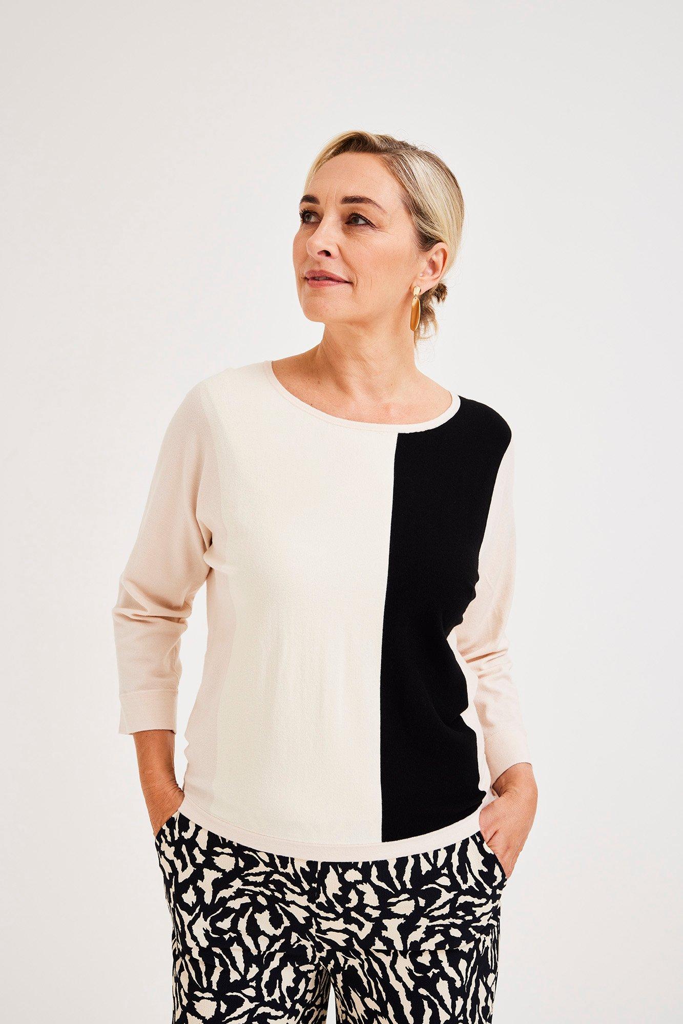 Colourblocking trui