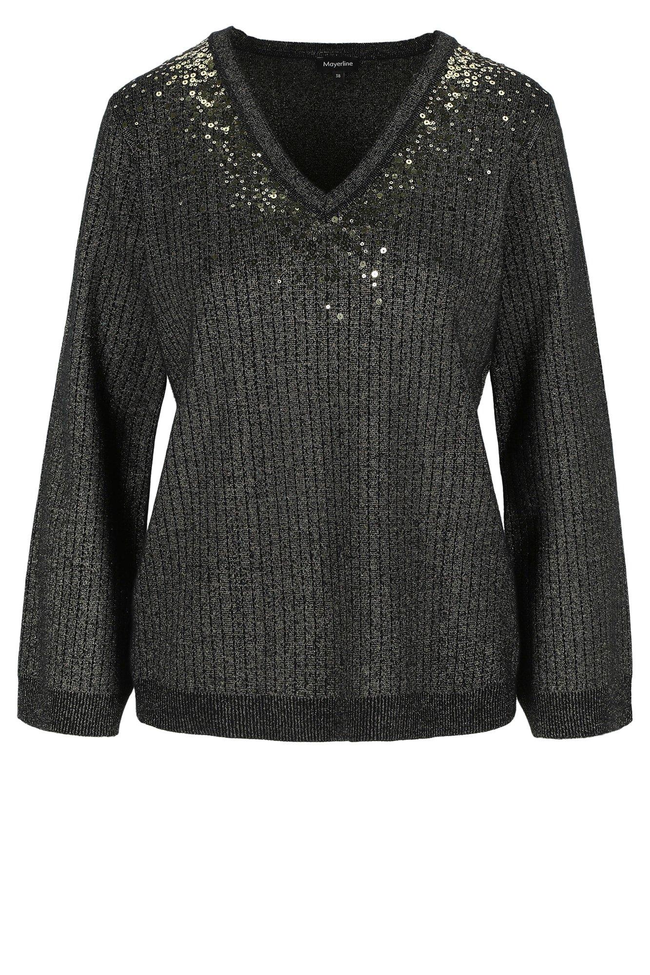 Pulls - Pull col-V pailletée