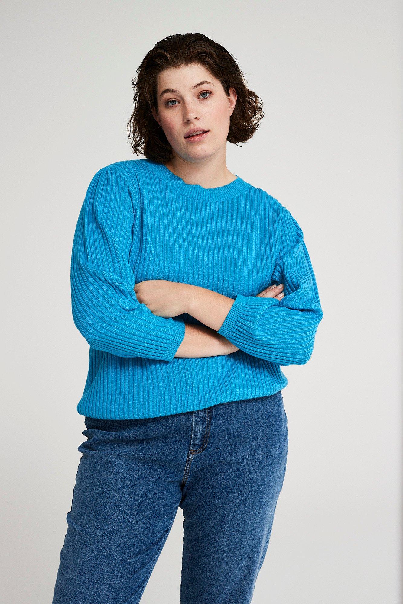 Pull côtelé manches bouffantes - null - ame