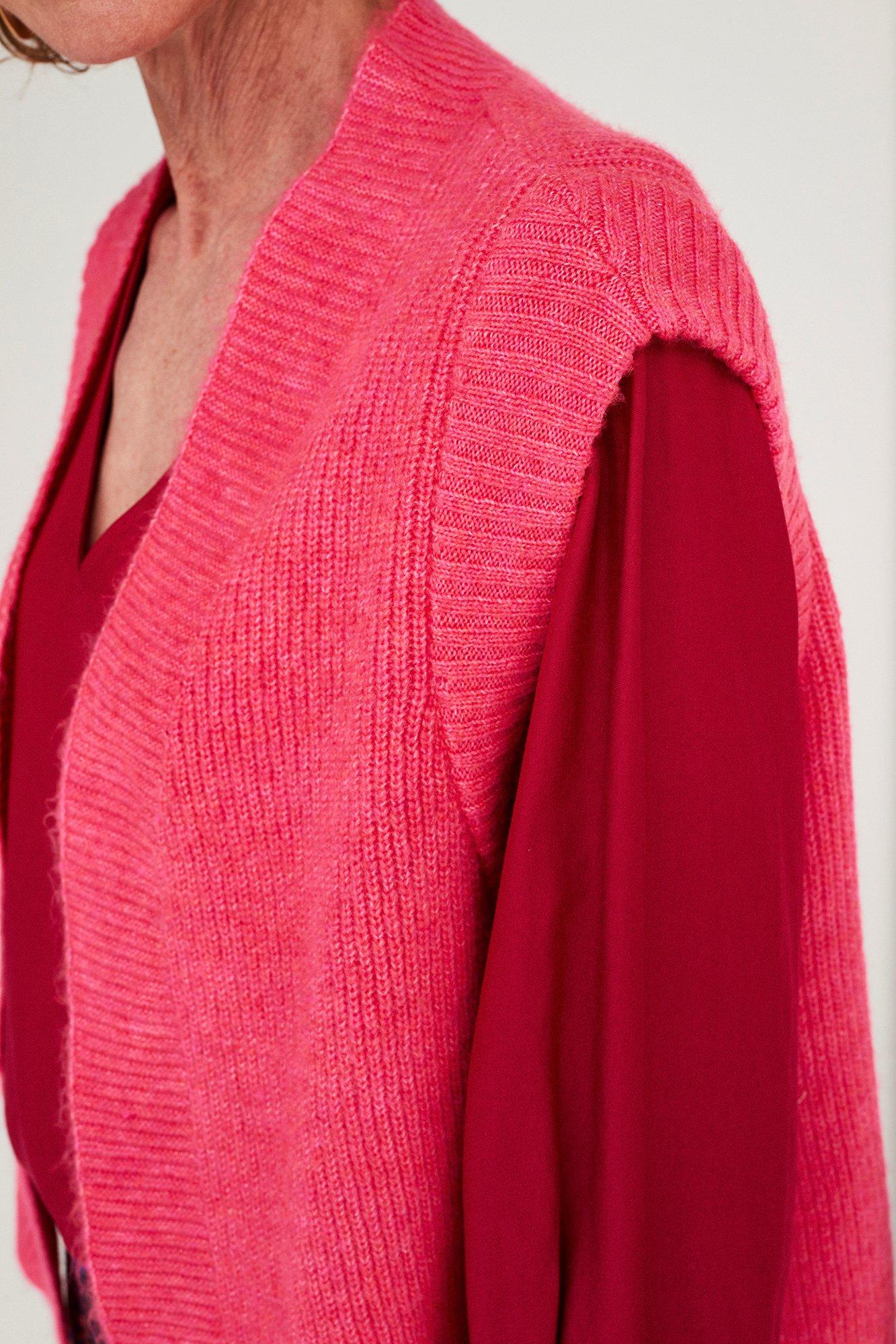 Cardigan - Mouwloze cardigan met rib