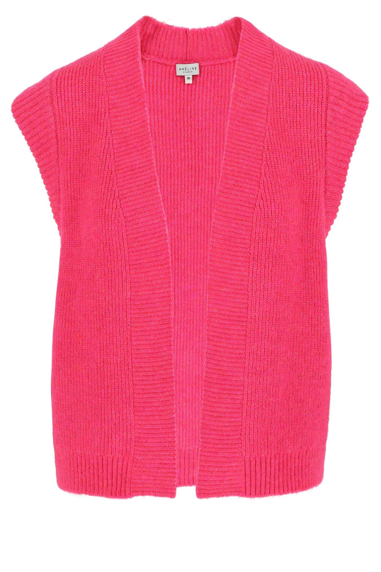 Cardigan - Mouwloze cardigan met rib
