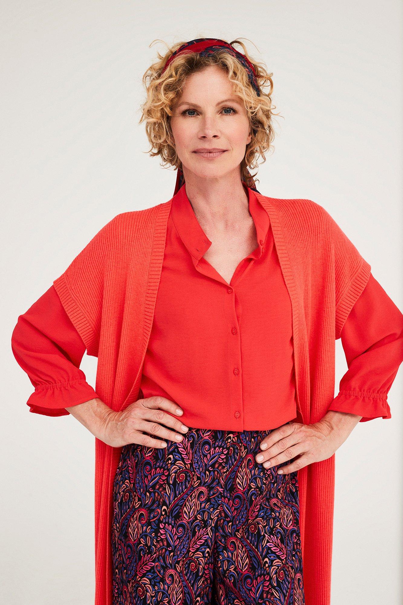 Cardigans - Long cardigan côtelé sans manches
