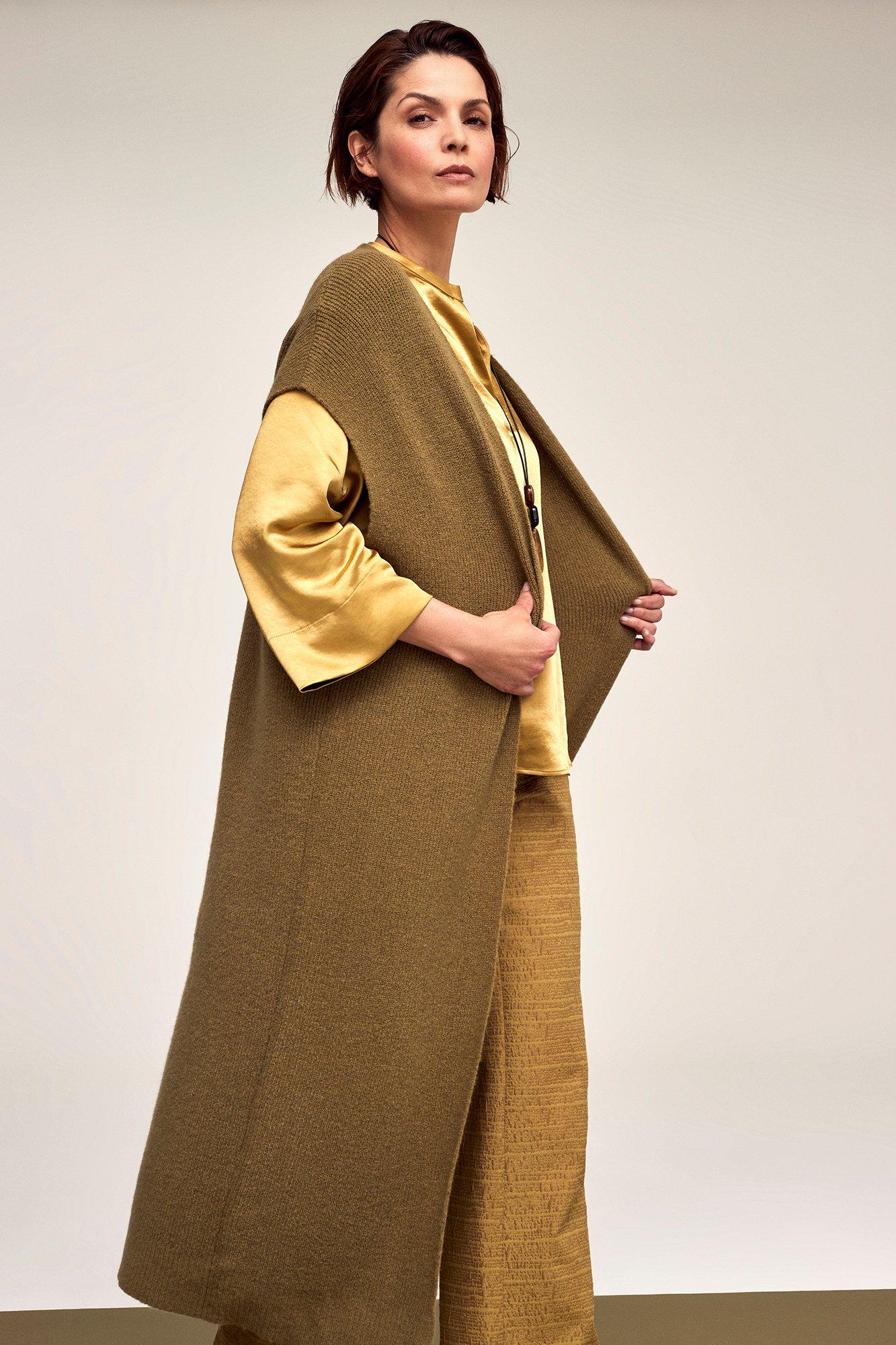Mouwloze cardigan met rib - null - ame