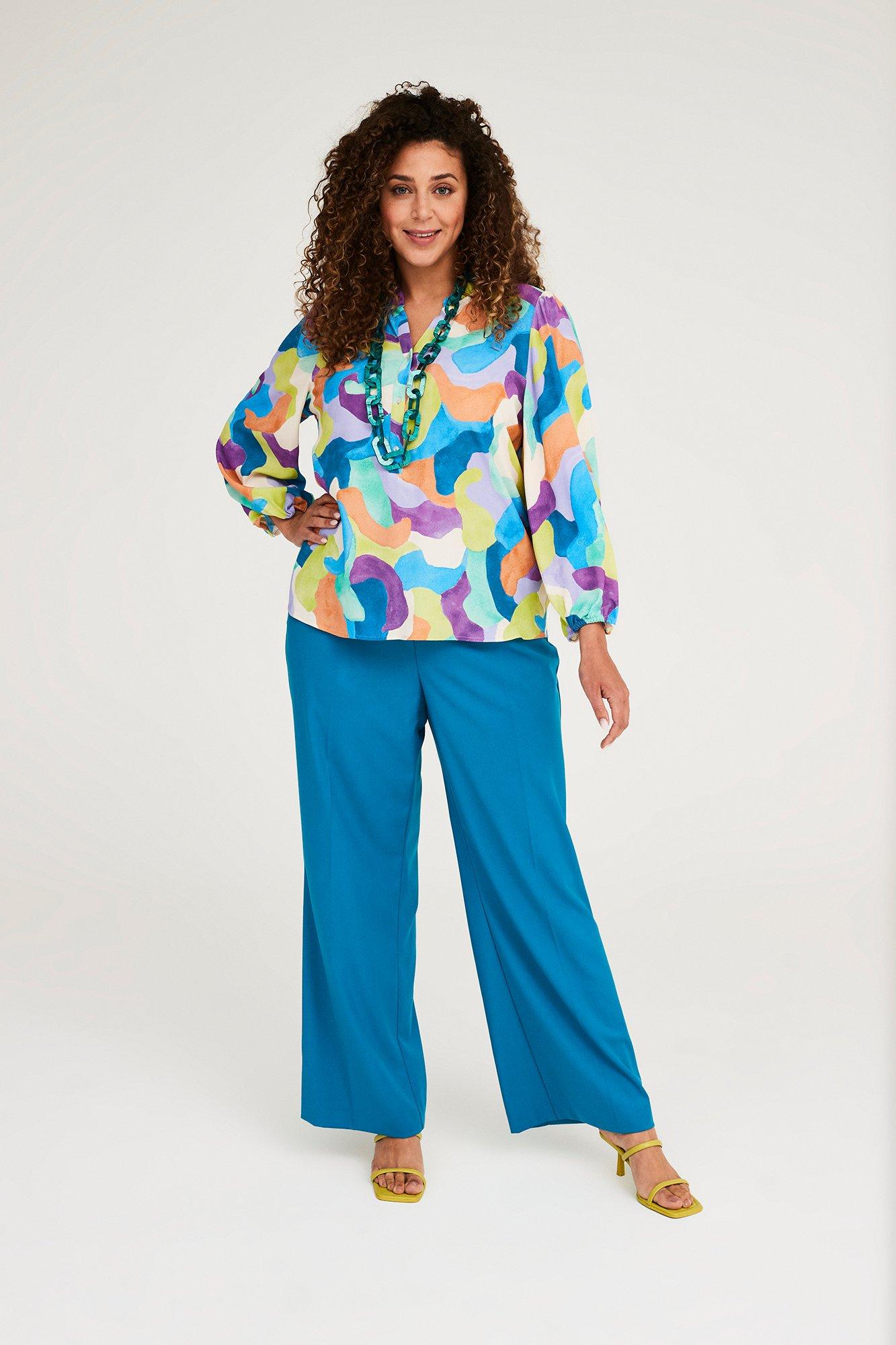 Pantalon large en twill élastiqué dos - null - may