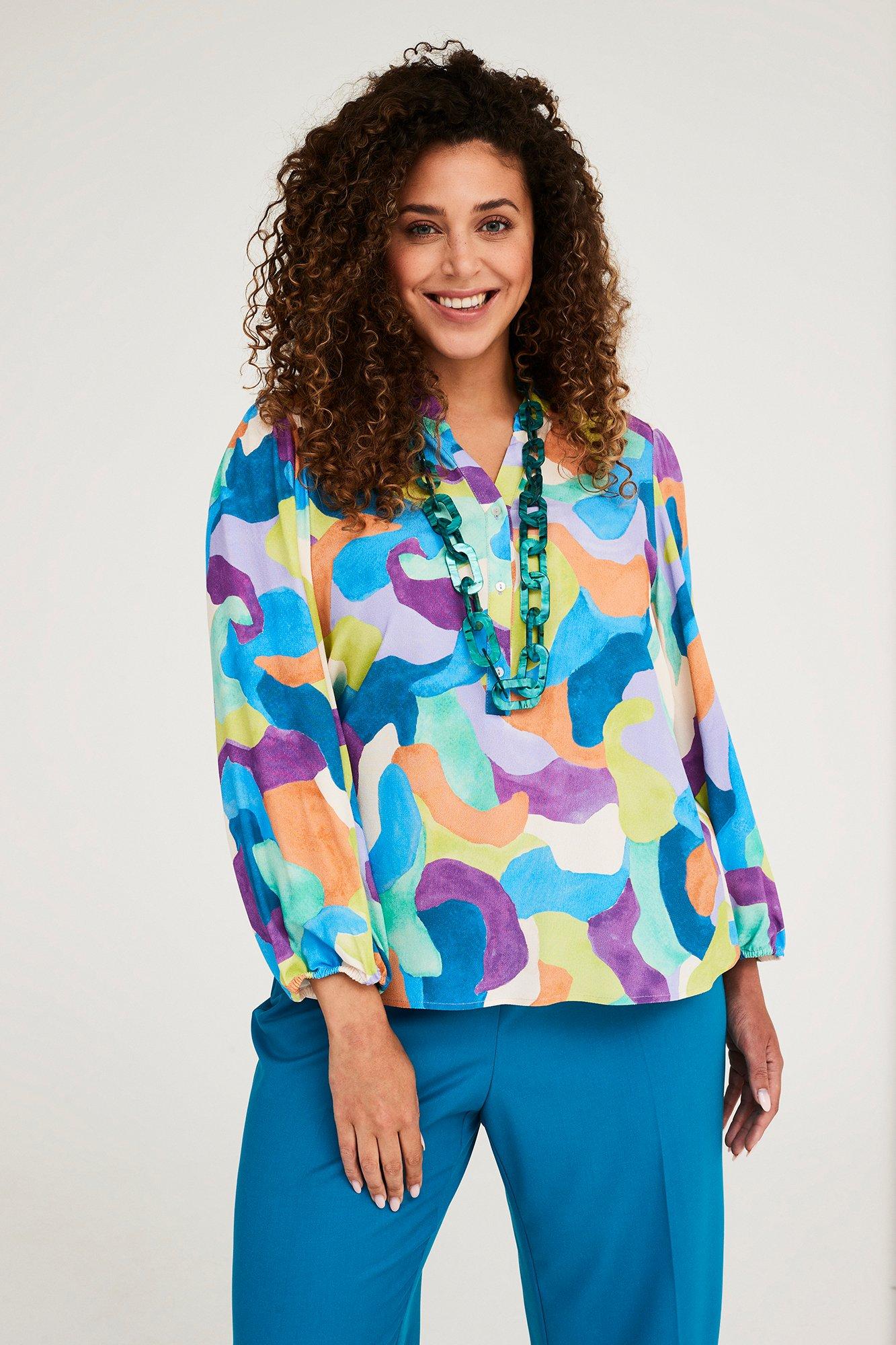 Broeken - Wijde broek in twill met rugelastiek