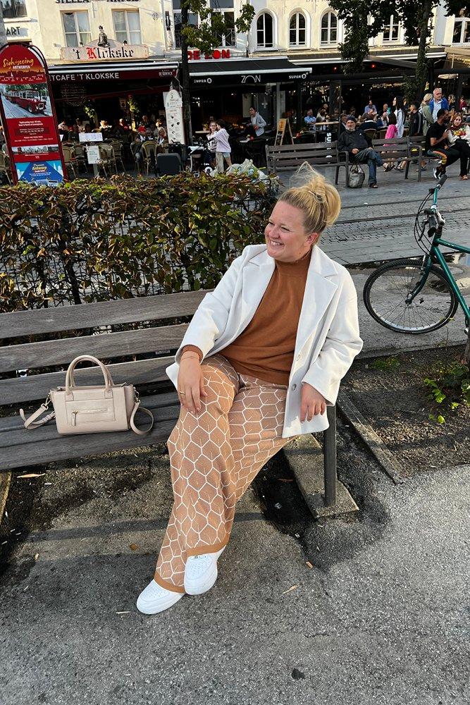 Pantalons - Pantalon en maille motif nid d'abeille