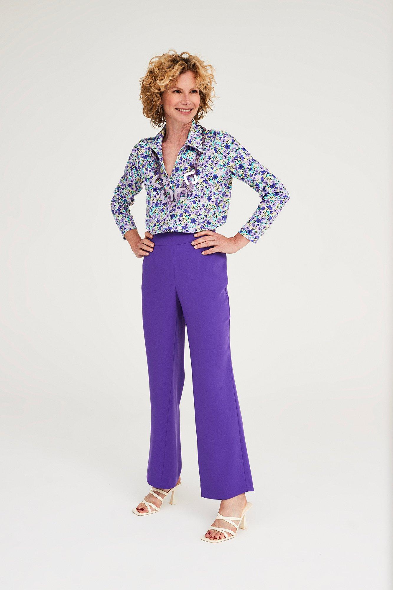 Pantalons - Pantalon large en peau de pêche