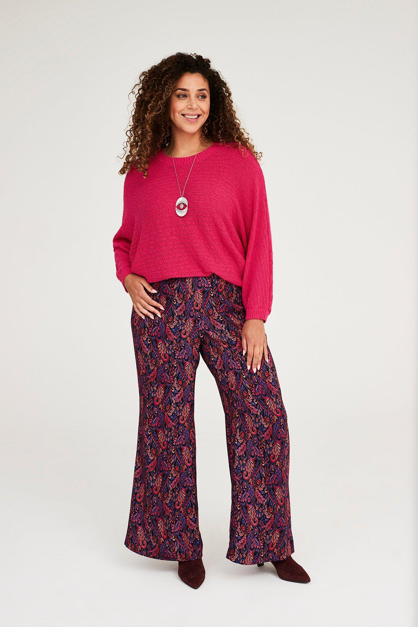 Pantalons - Pantalon large imprimé en crêpe