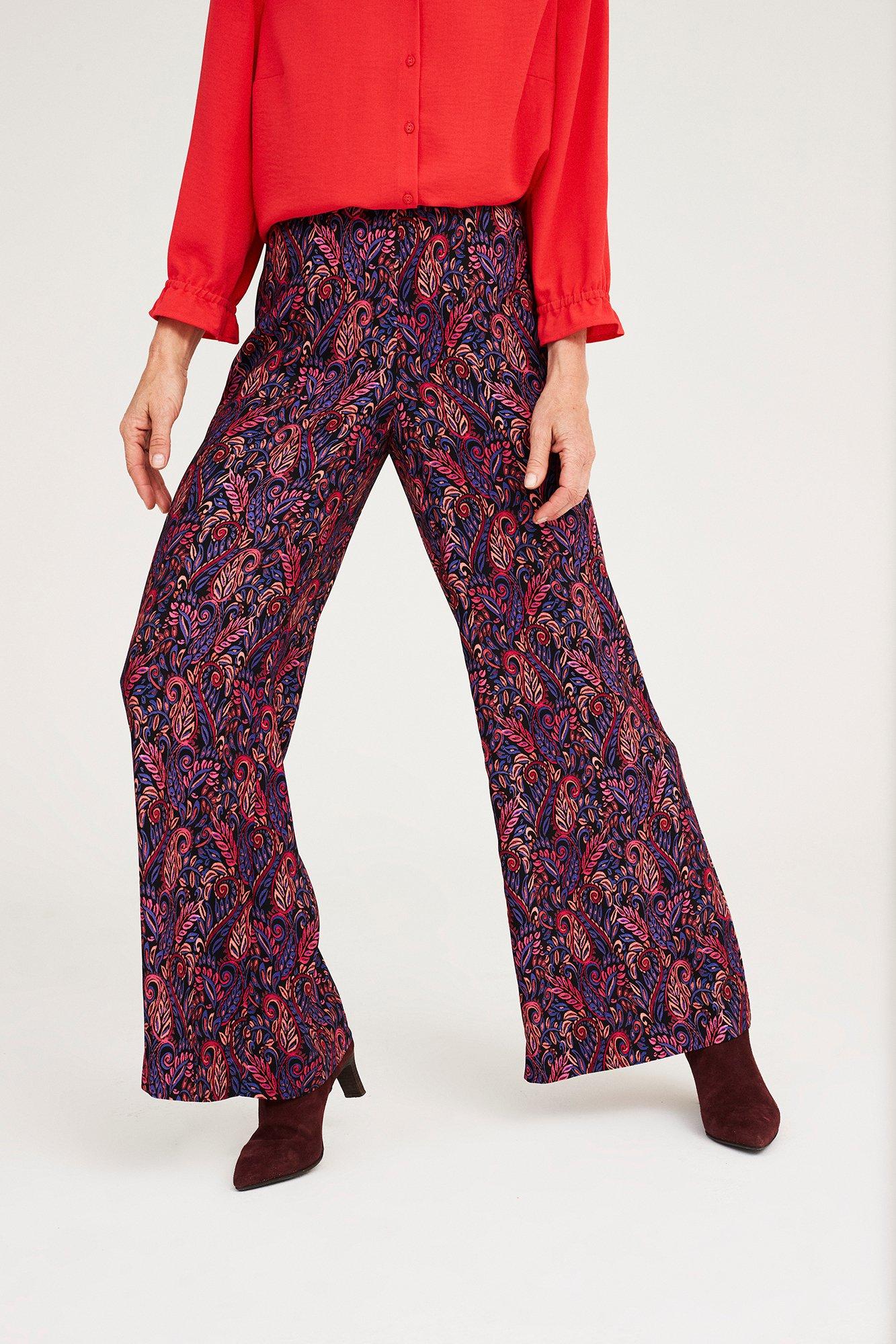 Pantalons - Pantalon large imprimé en crêpe