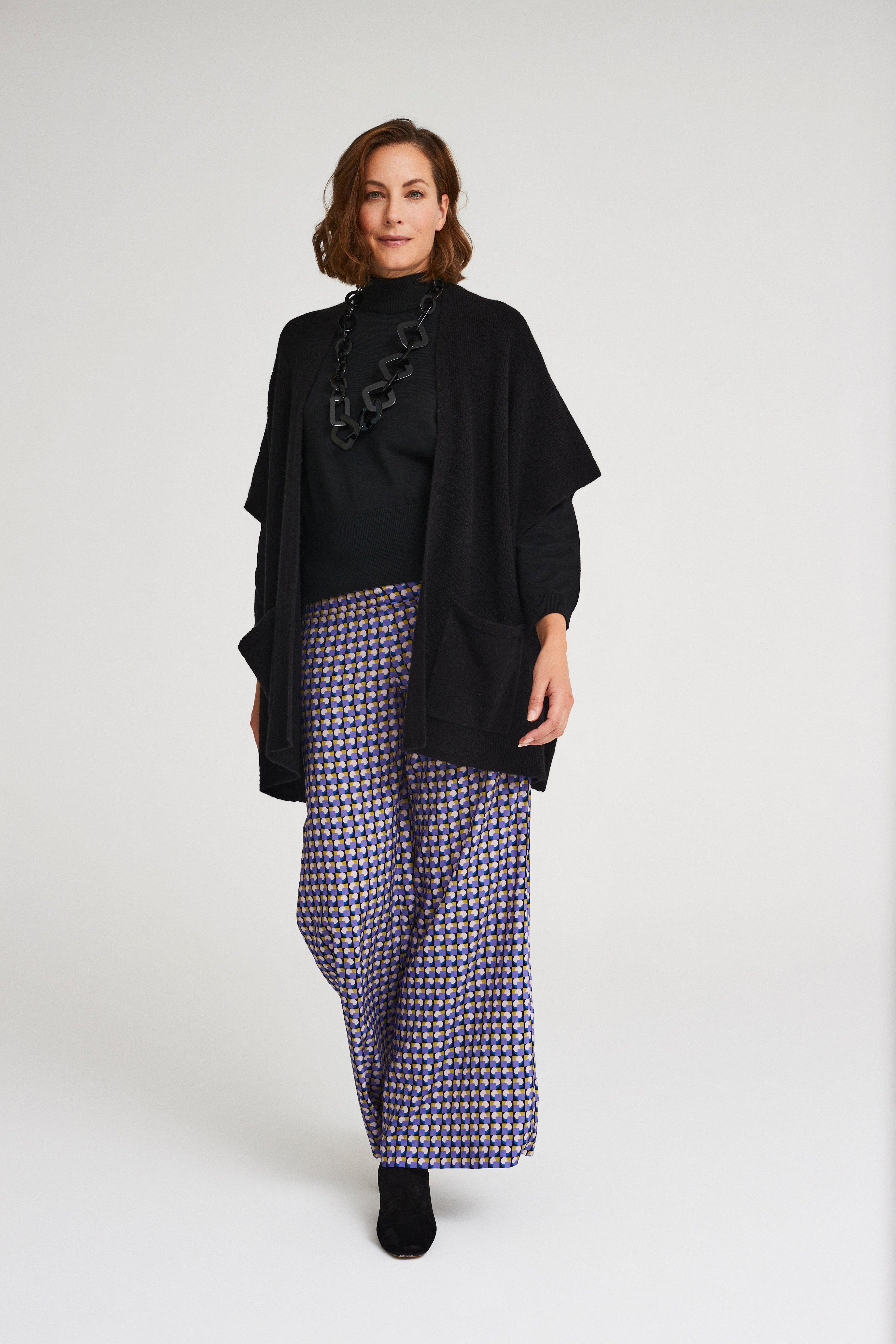 Broeken - Wijde printbroek in twill