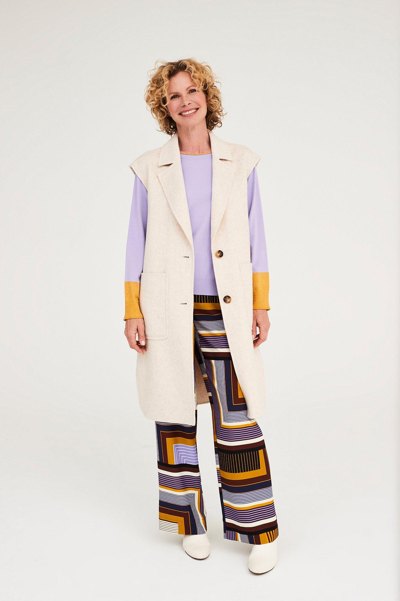 Pantalon large imprimé en crêpe - null - may