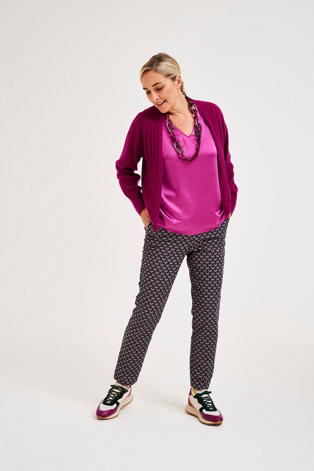 Broek met pauwenoogjacquard - null - may