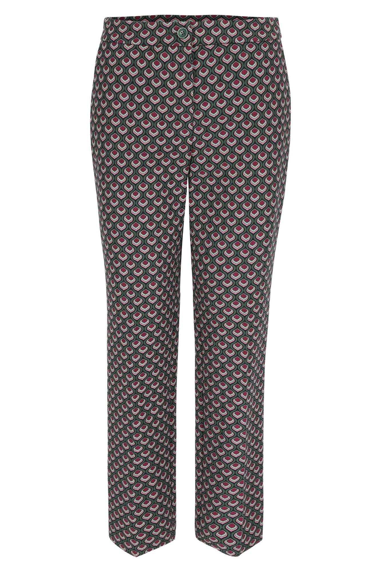 Broeken - Broek met pauwenoogjacquard