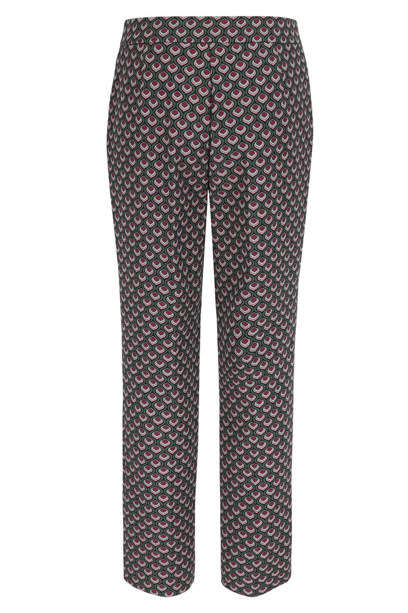 Broeken - Broek met pauwenoogjacquard