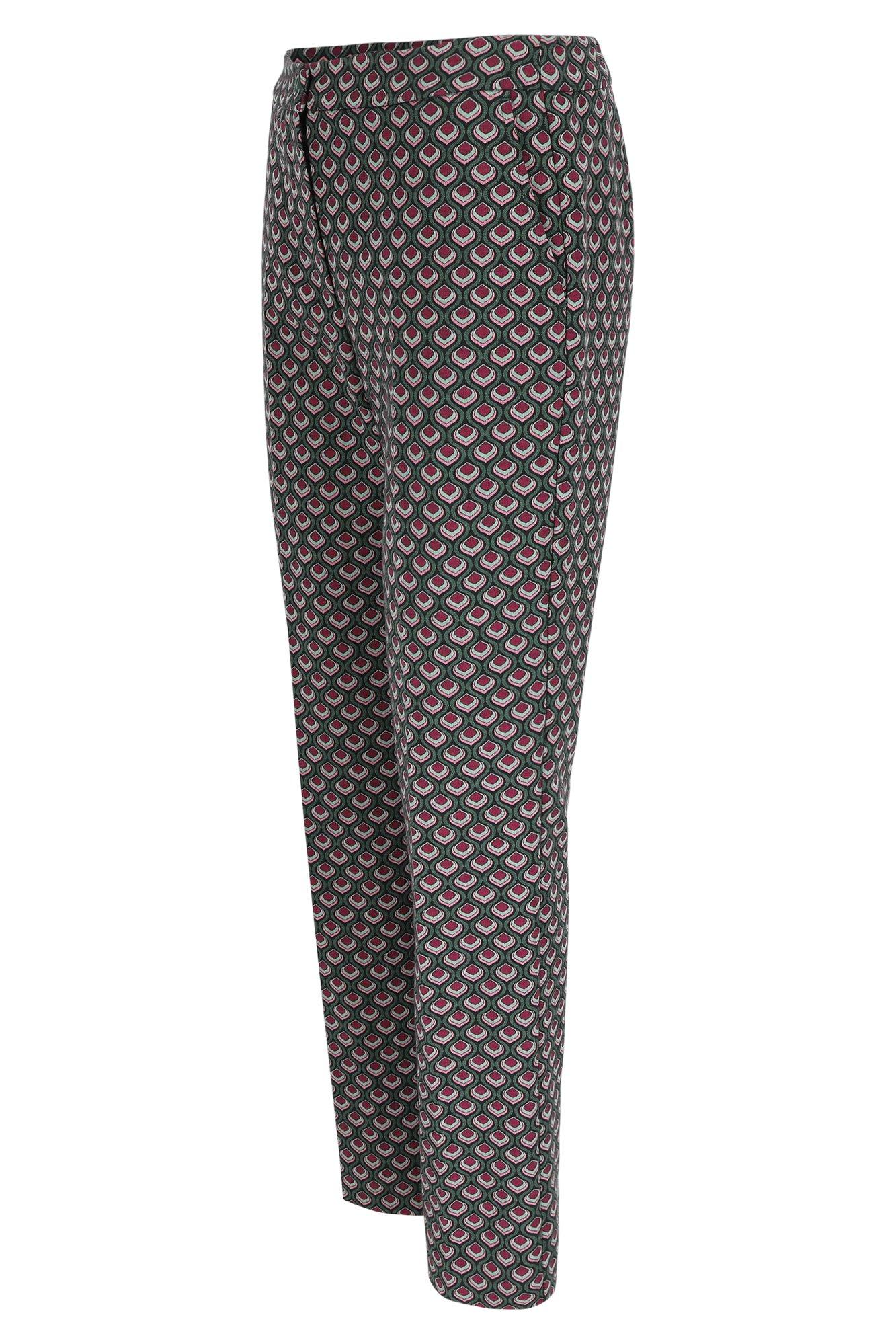 Broeken - Broek met pauwenoogjacquard