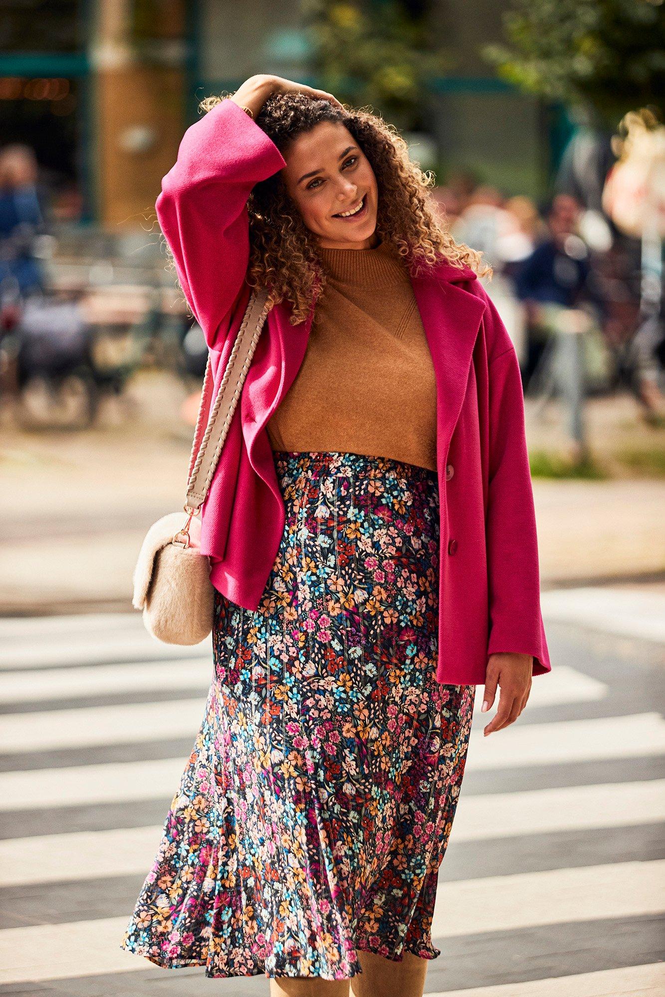 Jupe à fleurs en voile et lurex - null - may