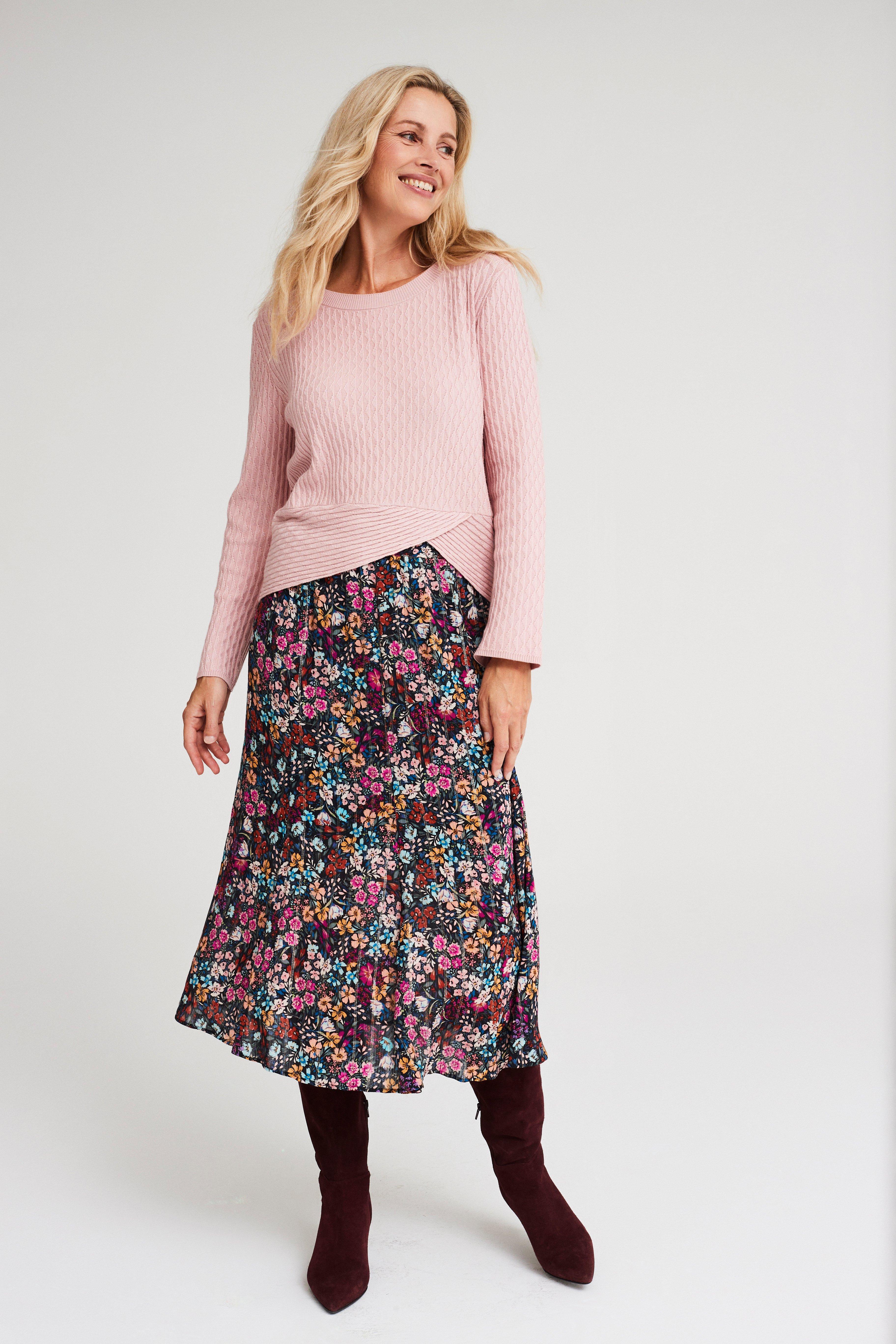 Rokken - Gebloemde rok in voile en lurex
