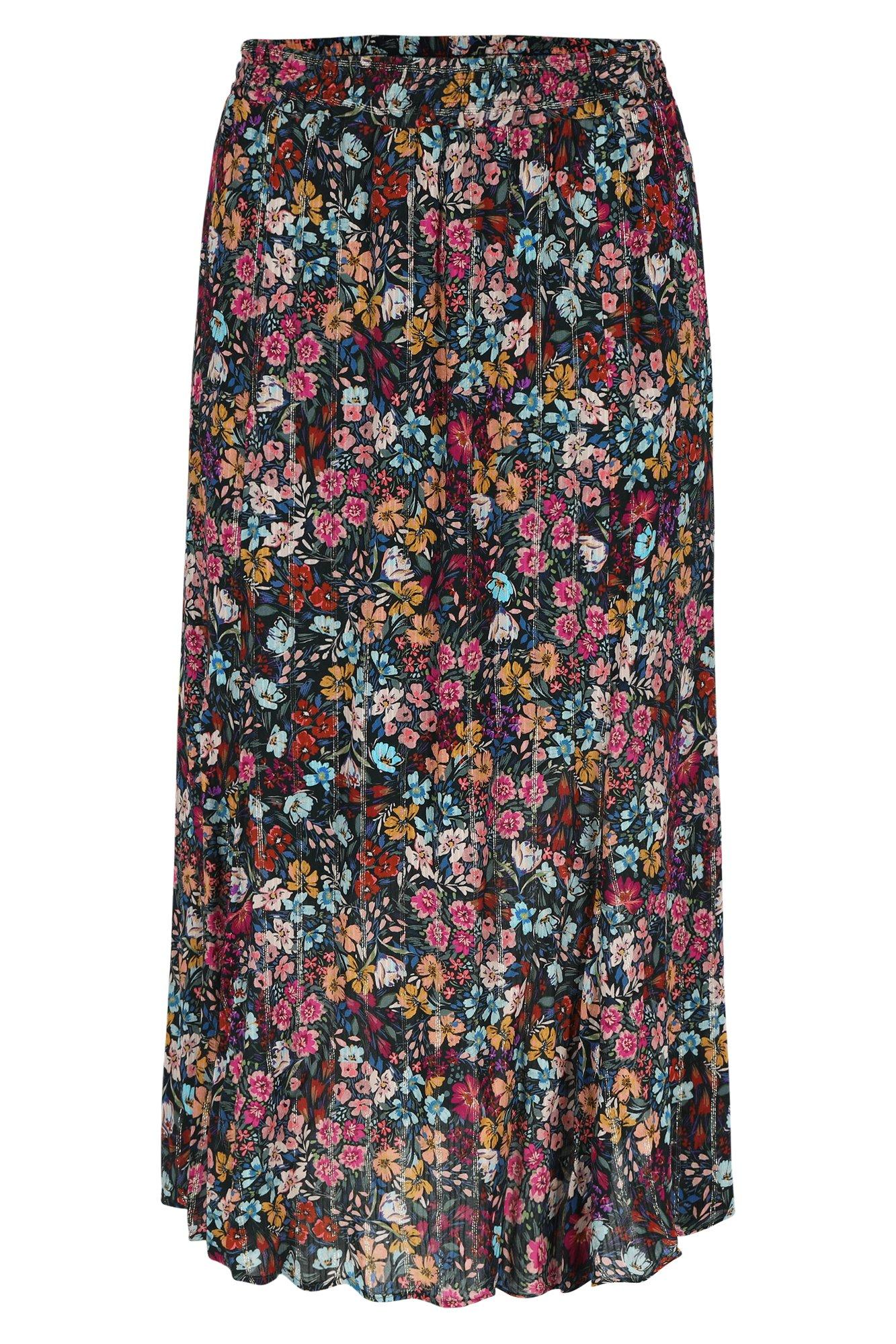 Jupes - Jupe à fleurs en voile et lurex