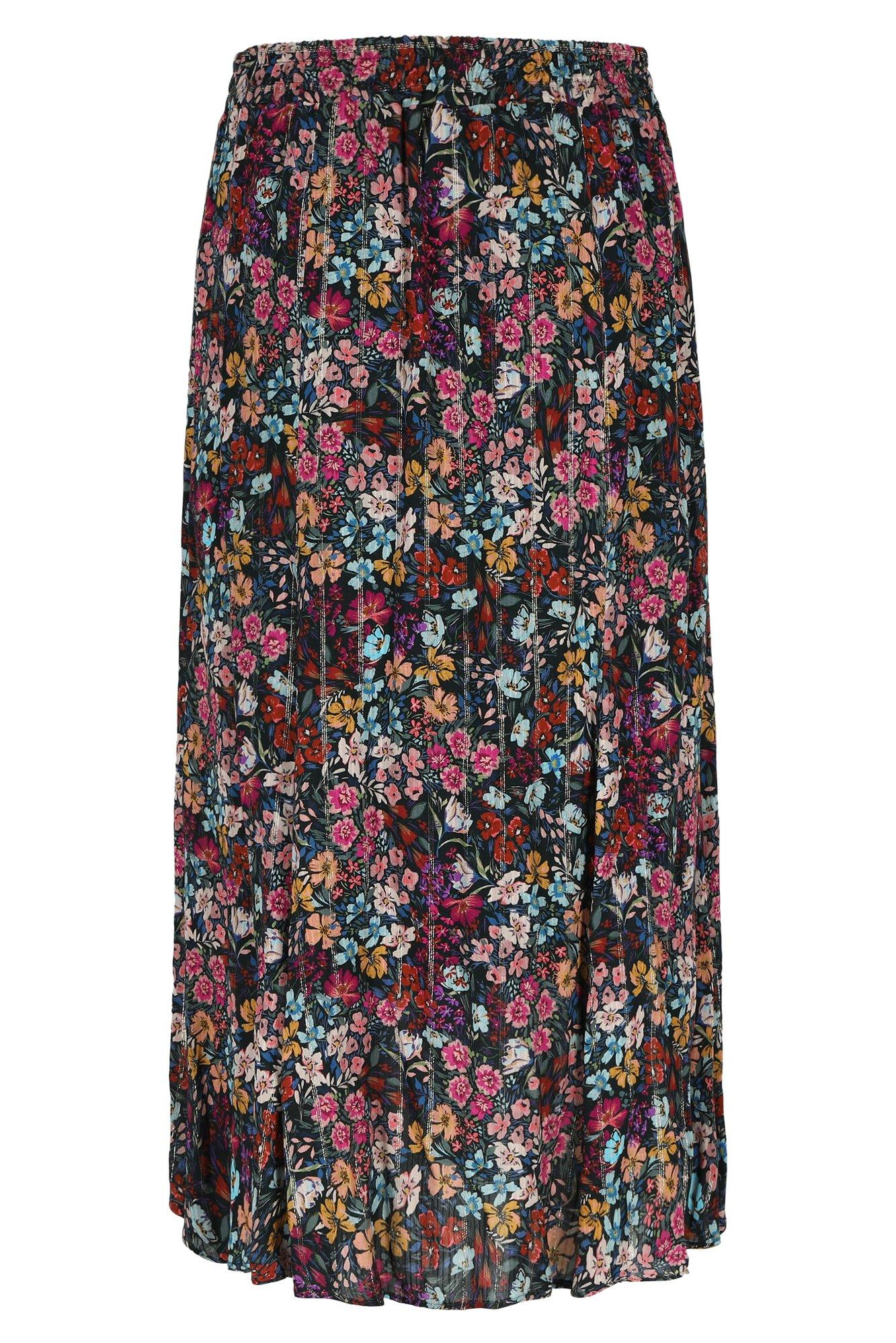 Rokken - Gebloemde rok in voile en lurex