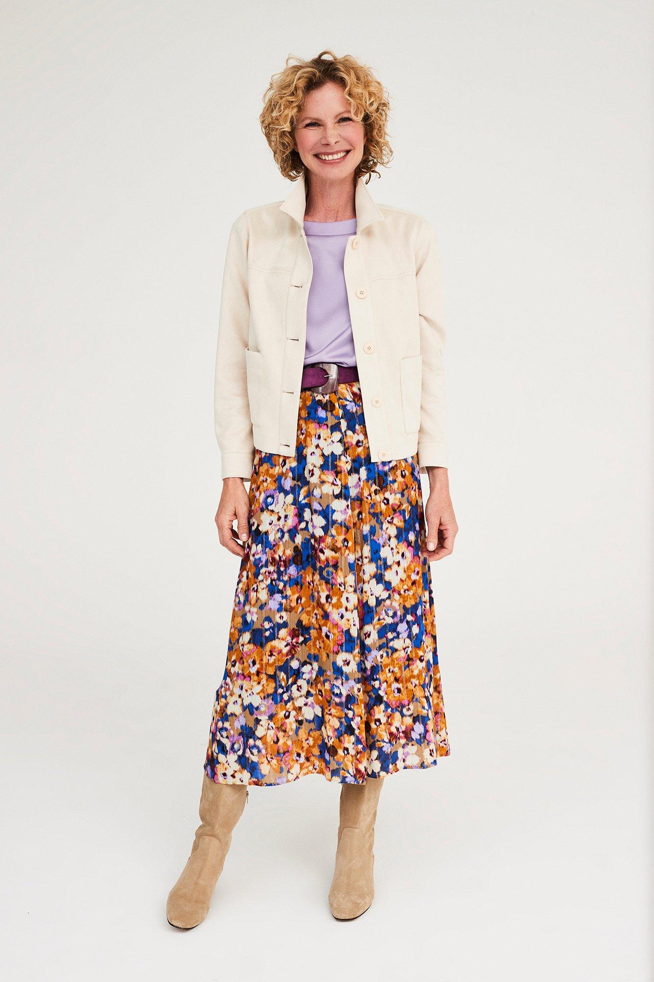 Jupe à fleurs en voile avec lurex - null - may
