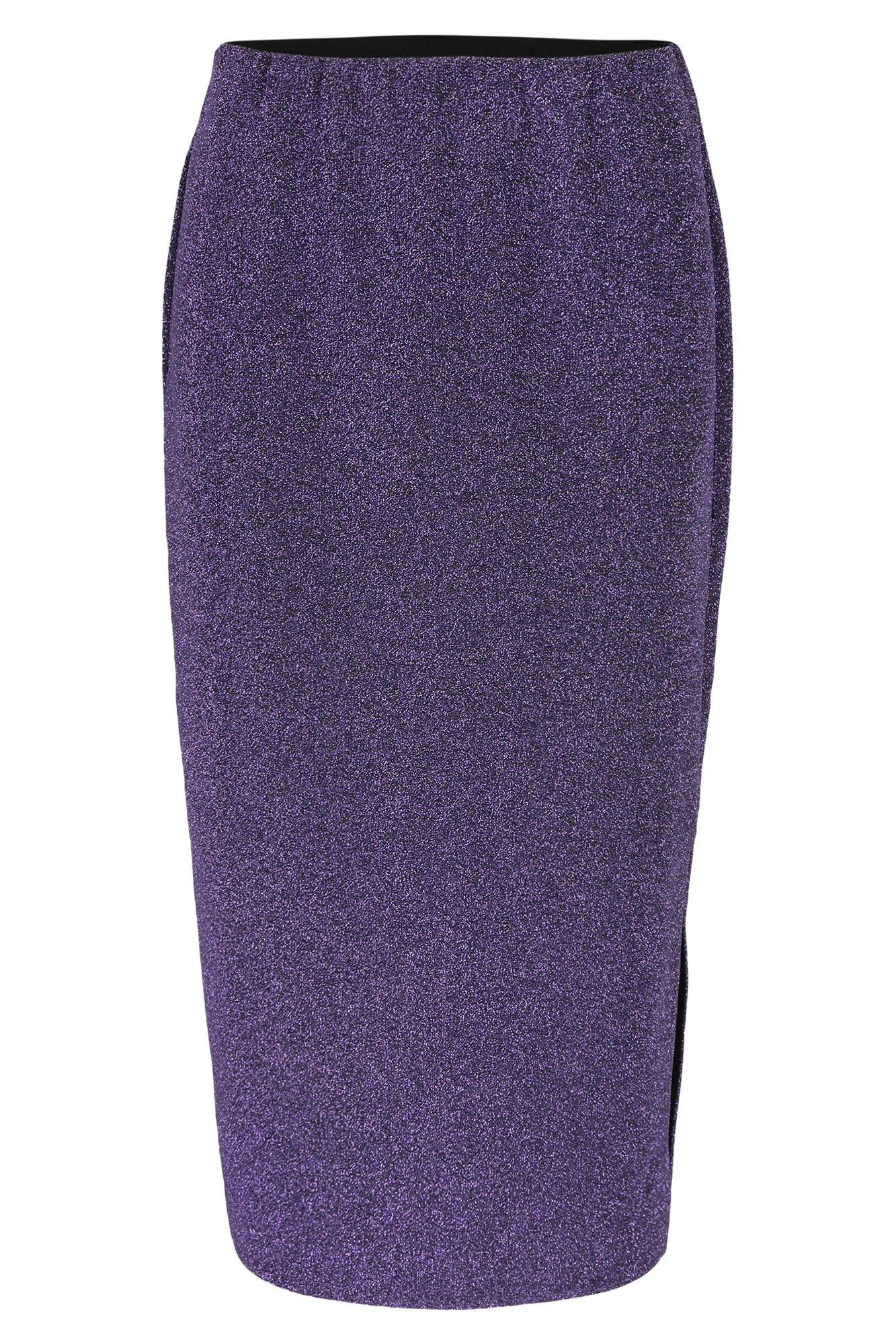 Rokken - Lurex kokerrok met zijsplit