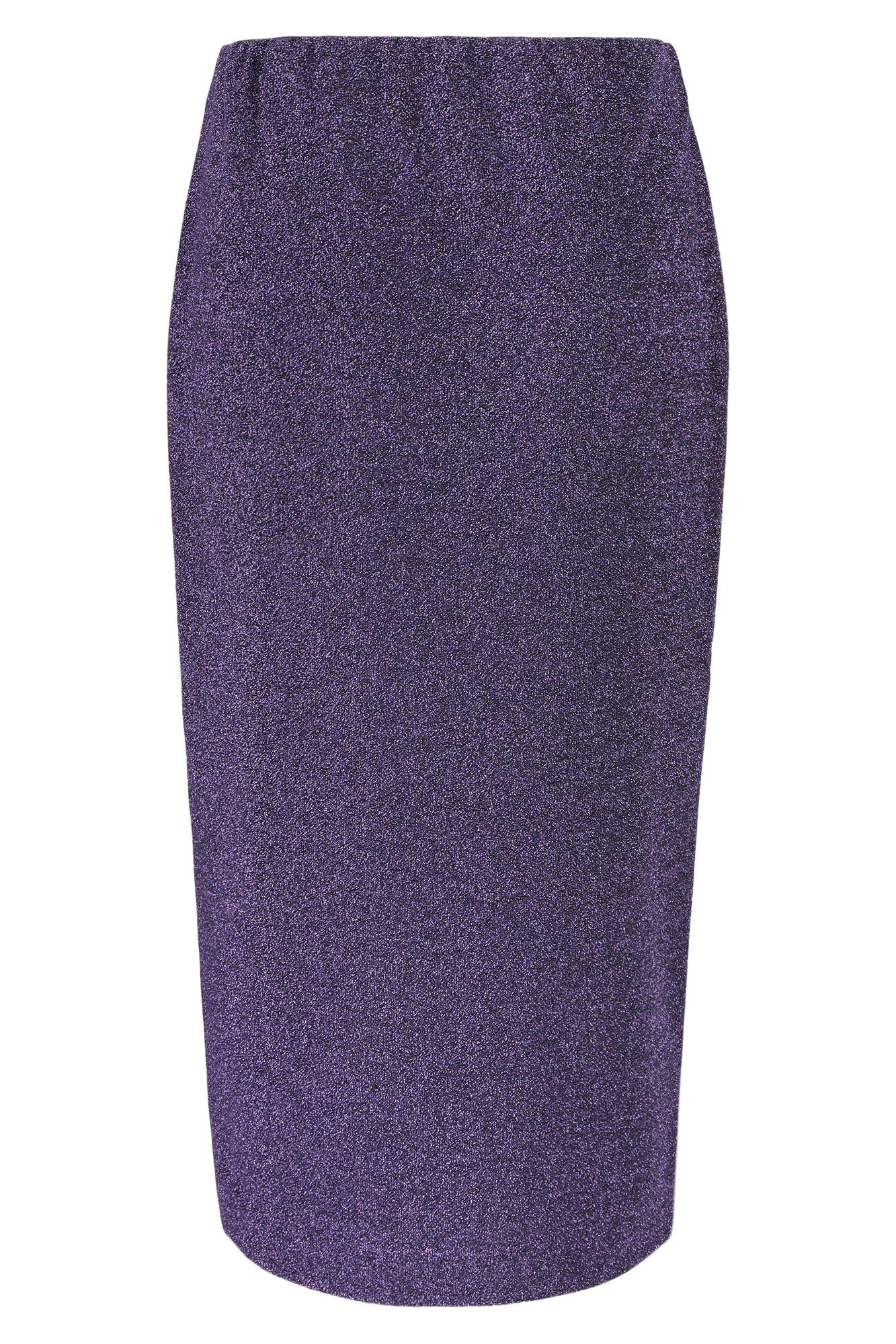Rokken - Lurex kokerrok met zijsplit