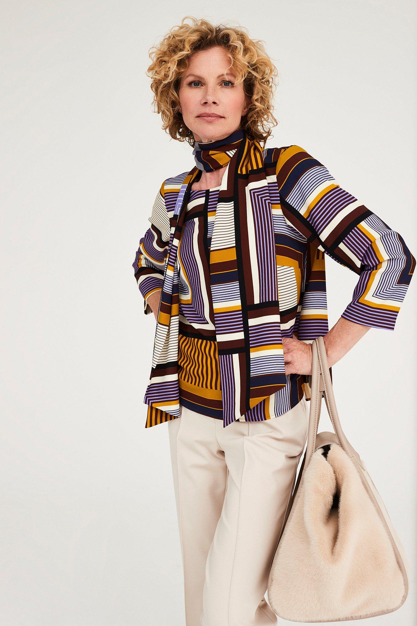 Chemises - Blouse ample en crêpe à imprimé art déco