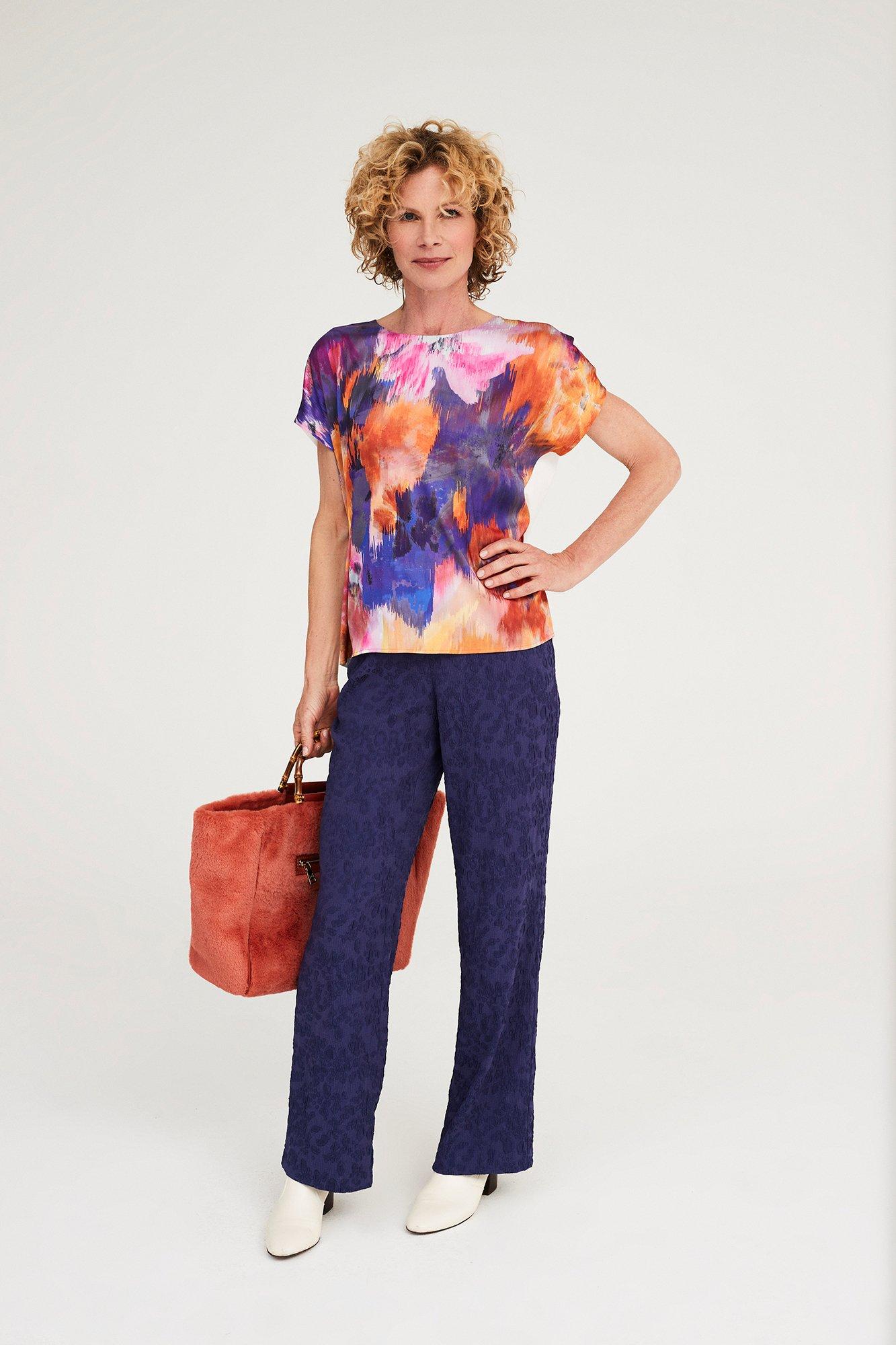 Blouse T-shirt à devant en satin - null - may