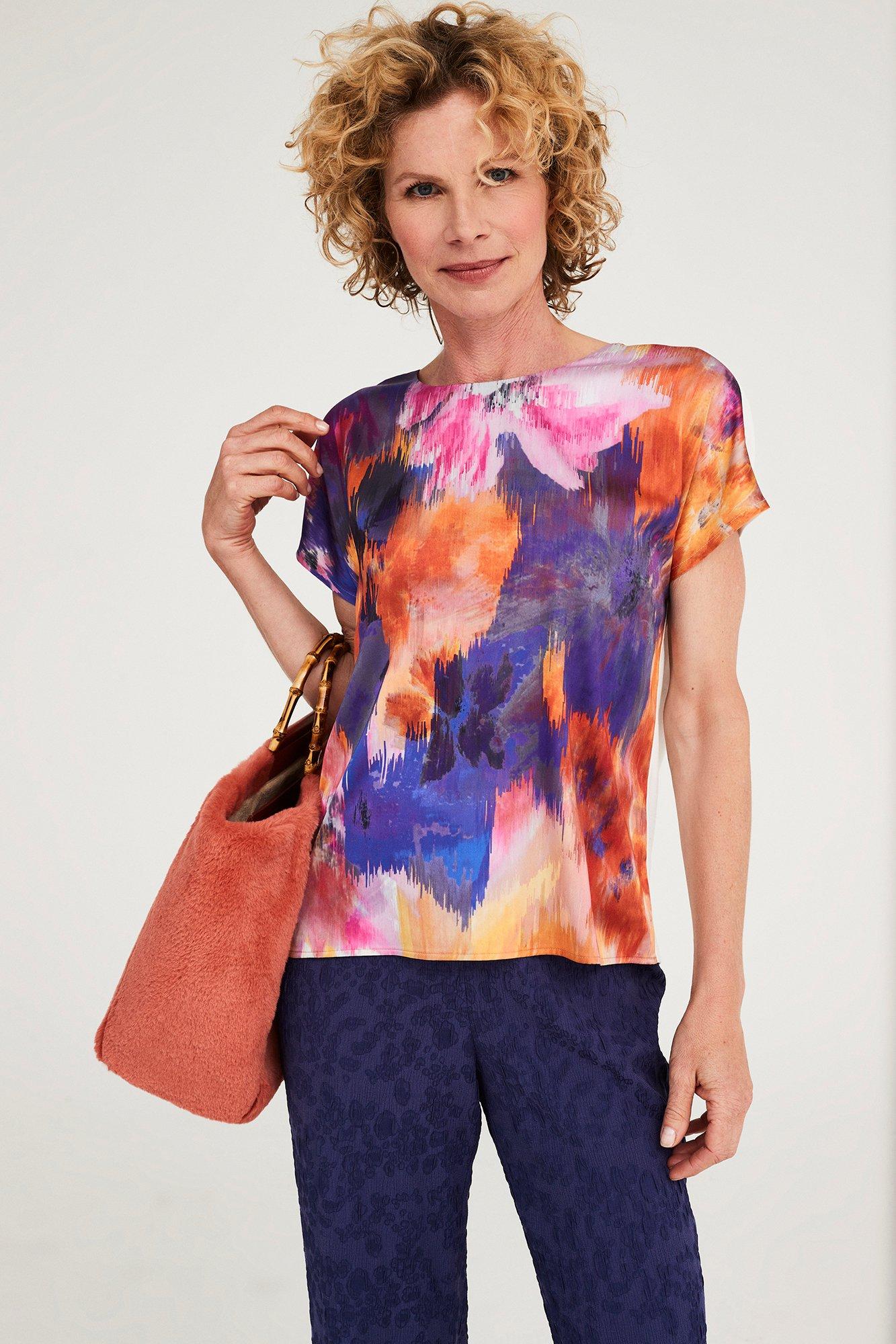 Sweatvest - Blouse T-shirt à devant en satin