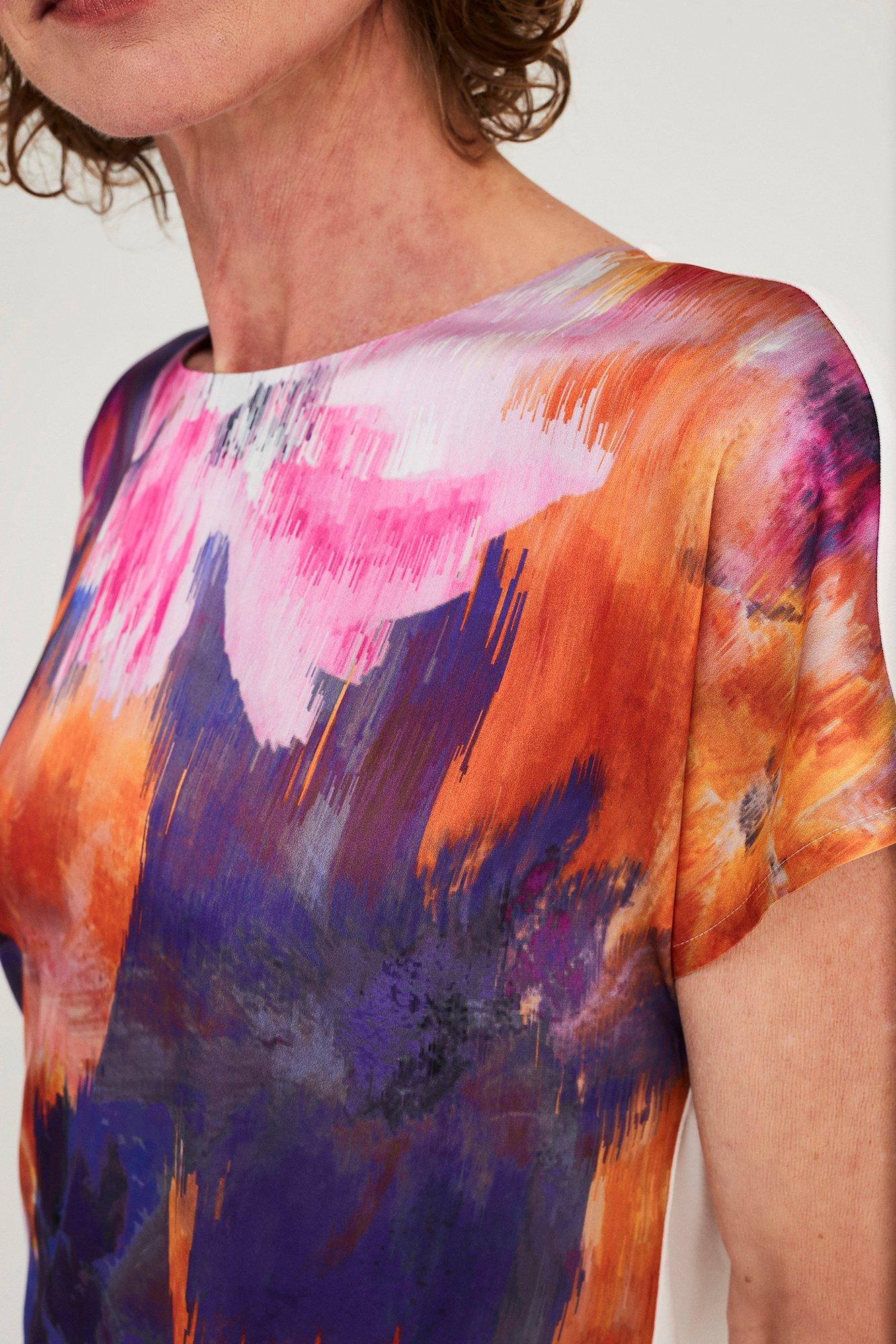Sweatvest - Blouse T-shirt à devant en satin