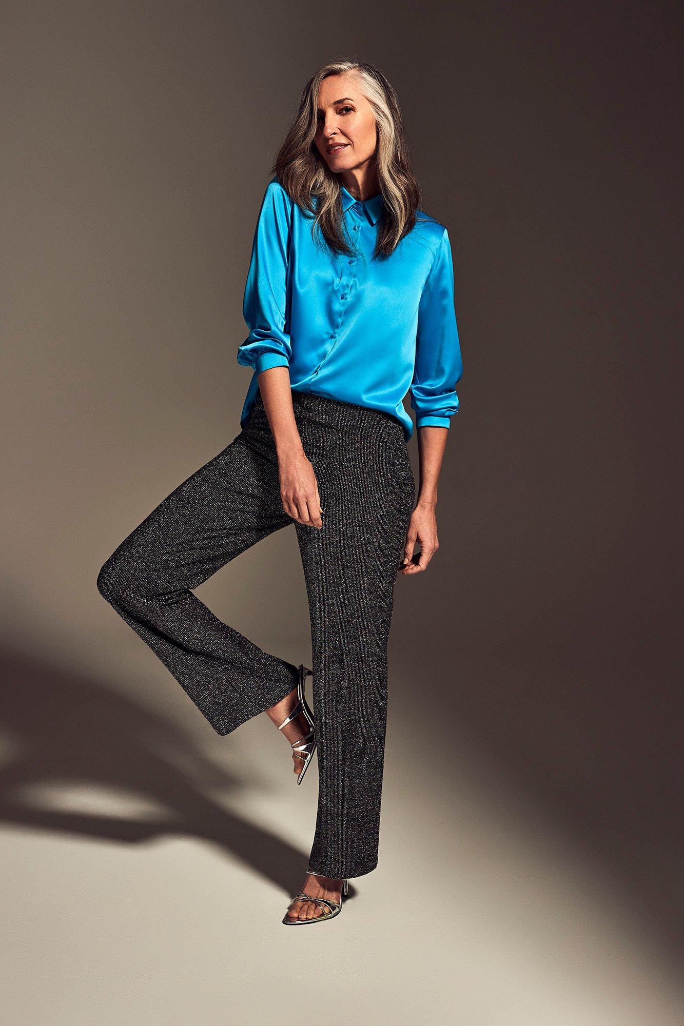 Hemdblouse in elastisch satijn - null - may