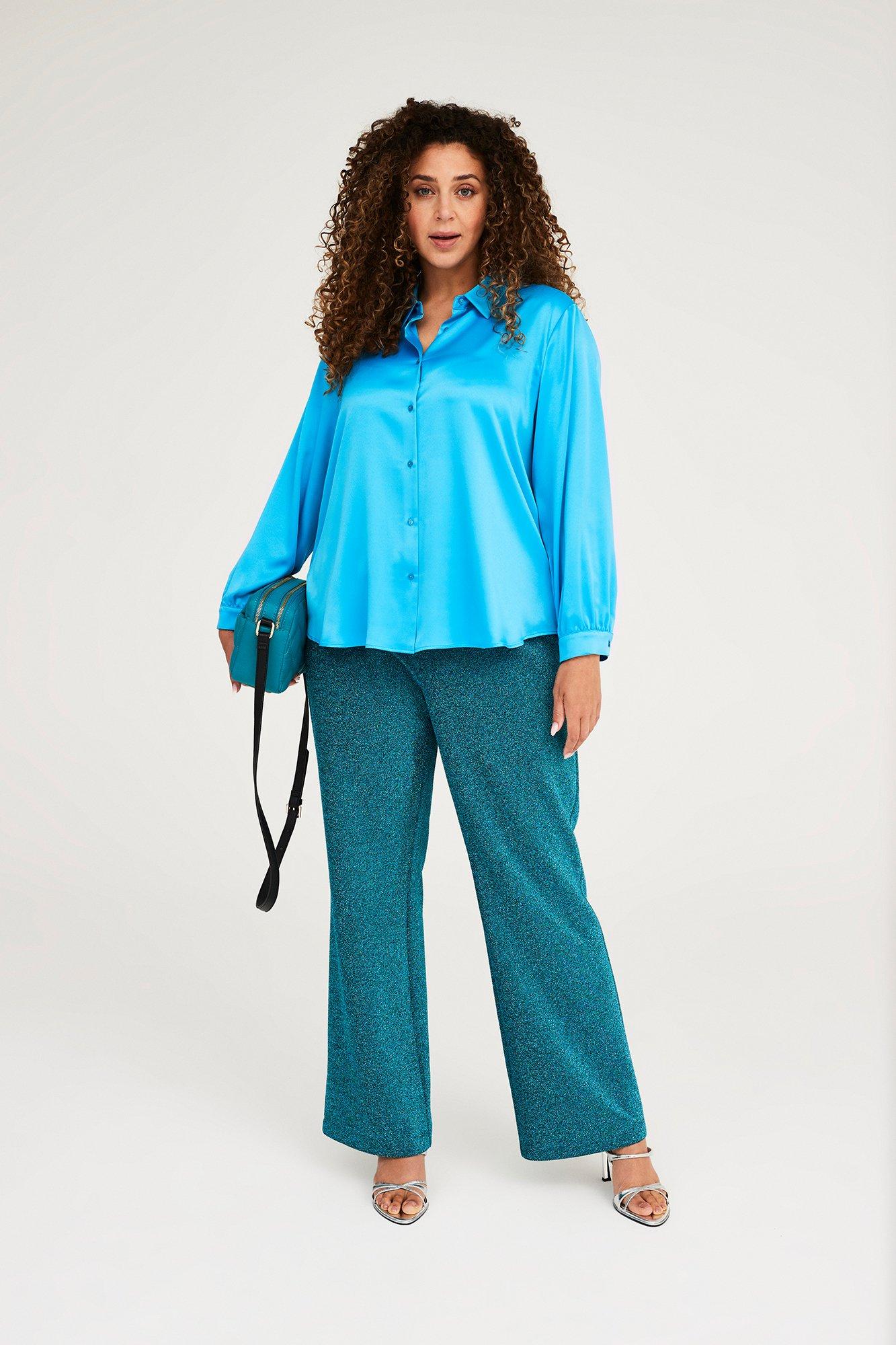 Hemden - Hemdblouse in elastisch satijn