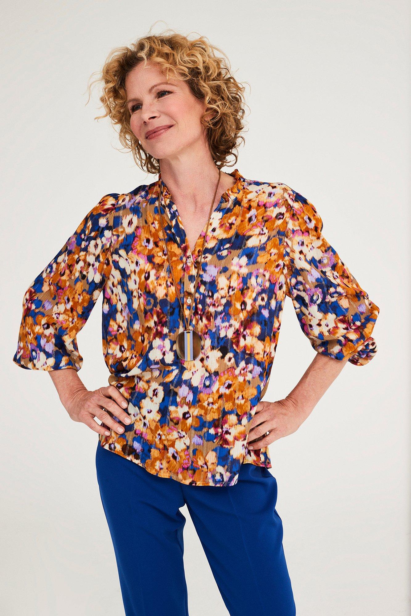 Chemises - Gebloemde blouse in voile met lurex