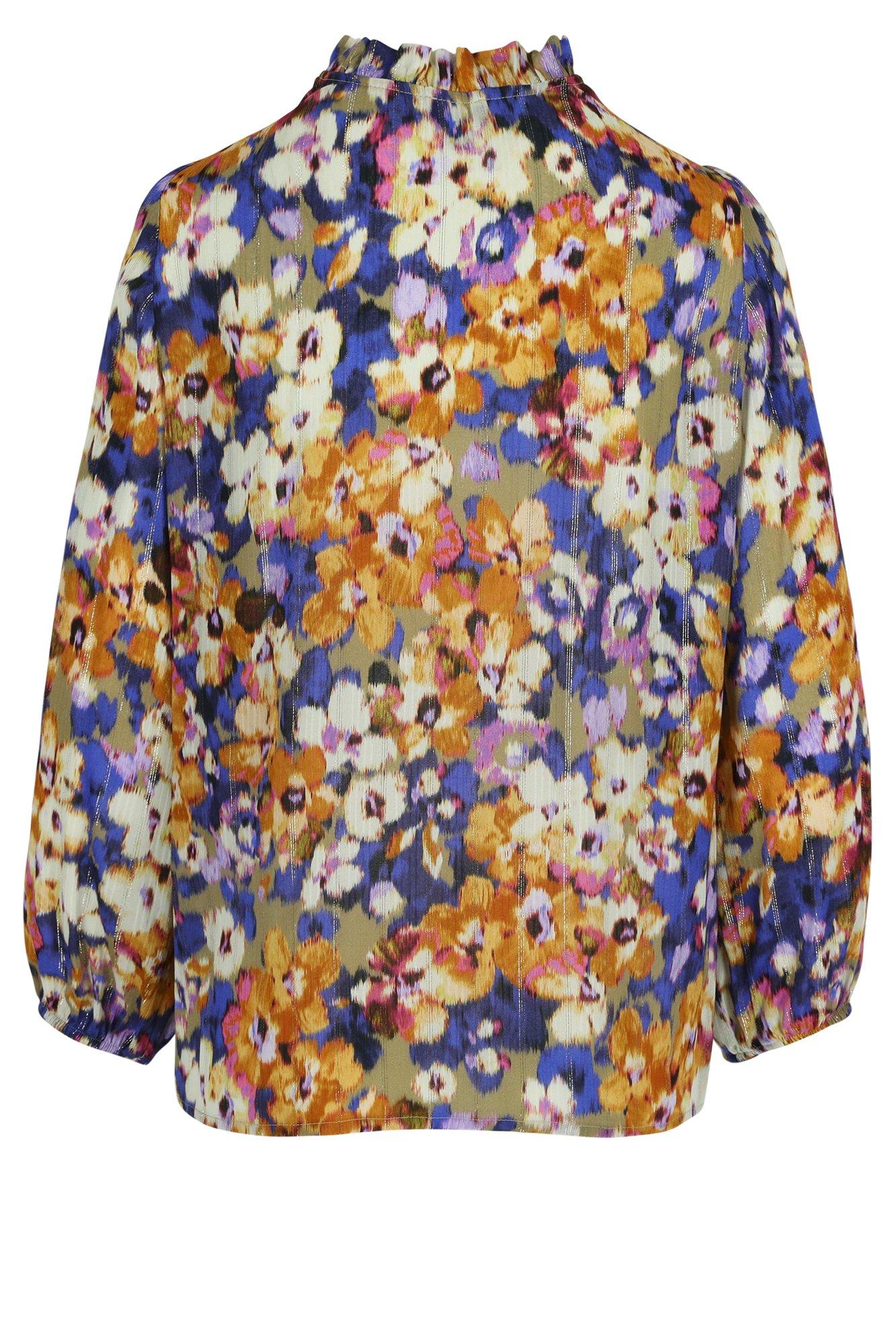 Hemden - Gebloemde blouse in voile met lurex