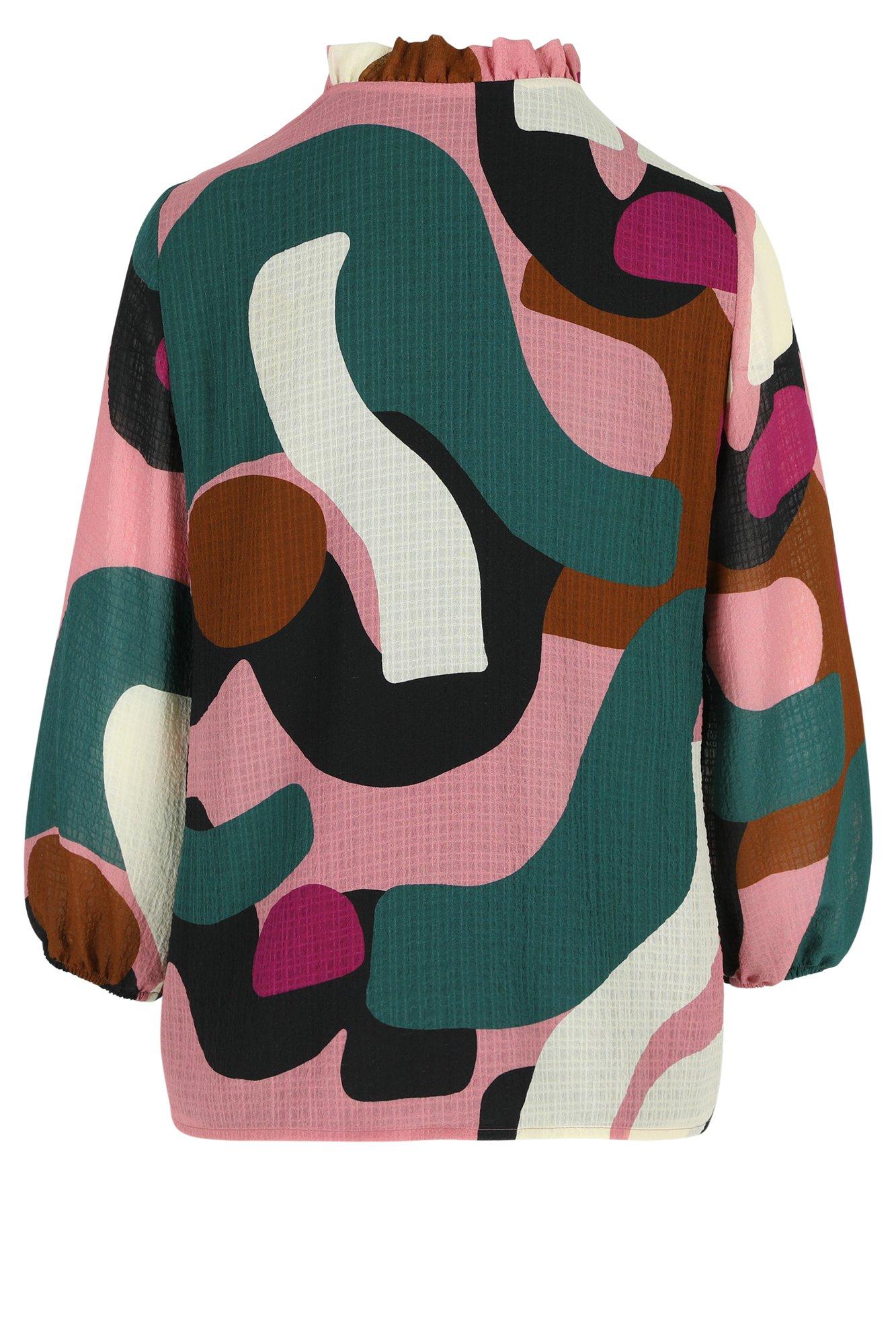 Hemden - Seersucker blouse met frons