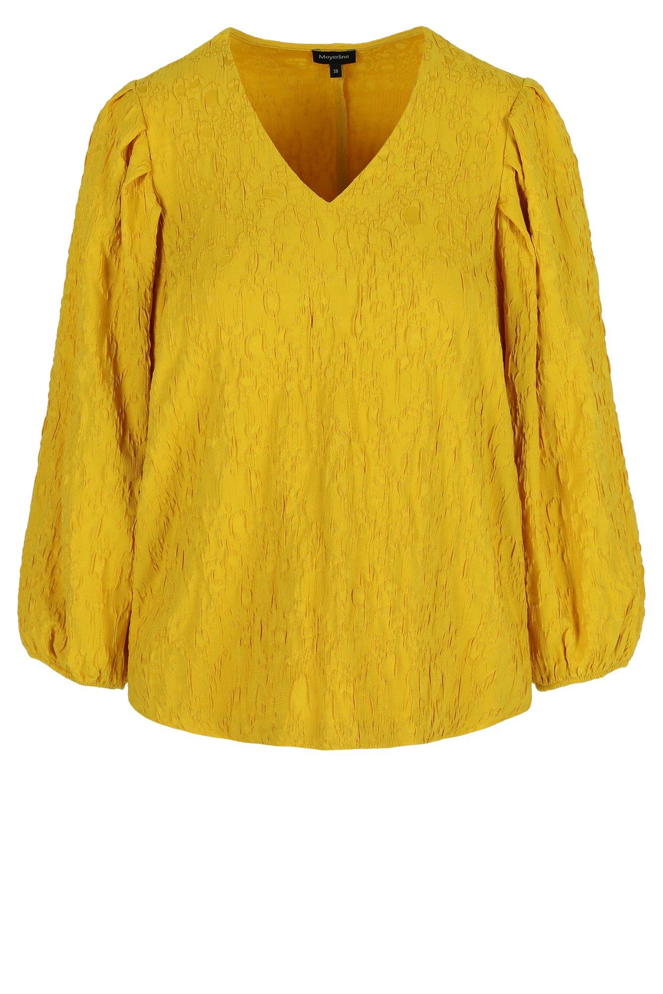 Blouse en jacquard 3D manches bouffantes - null - may