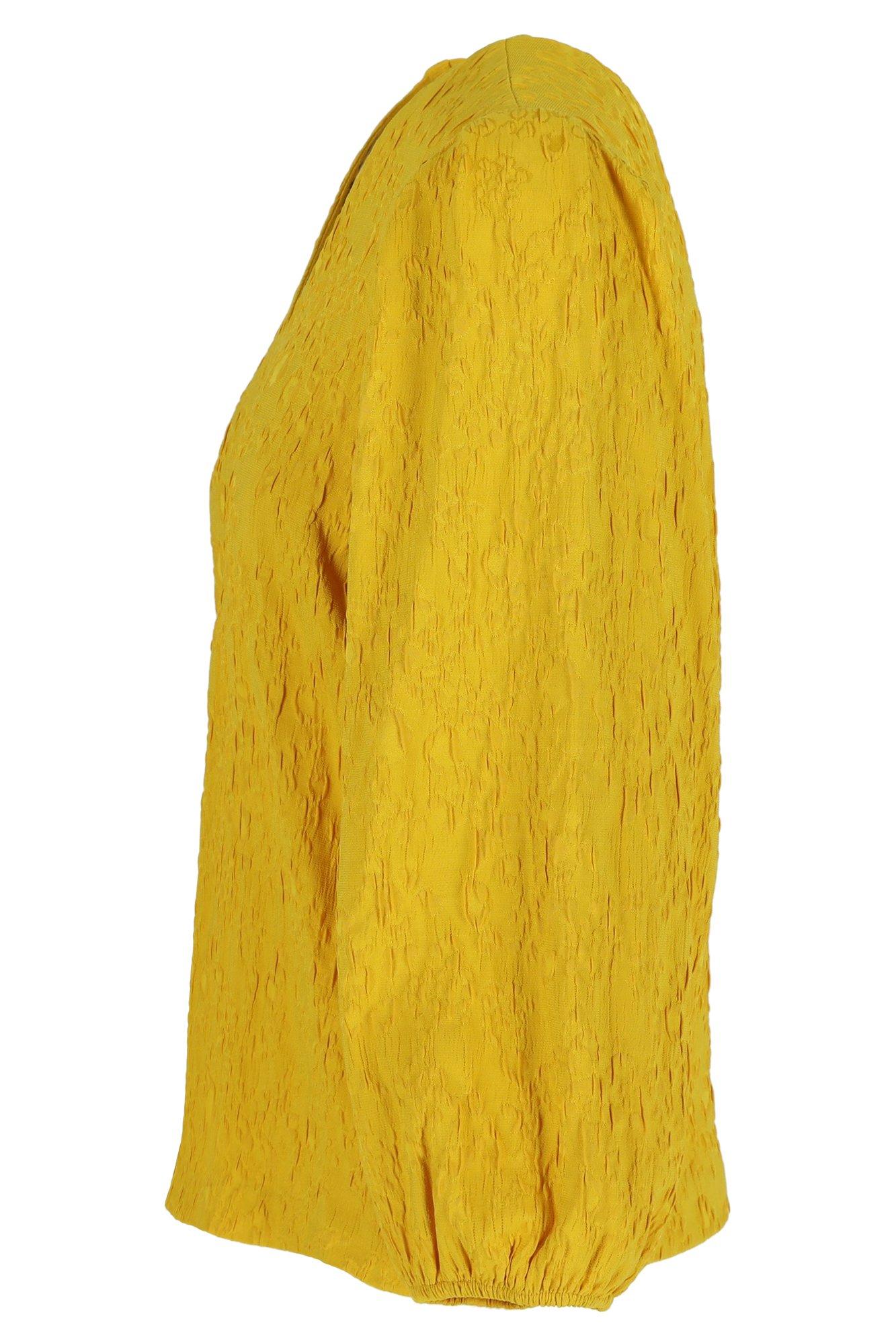 Hemden - Blouse in 3D-jacquard met pofmouw