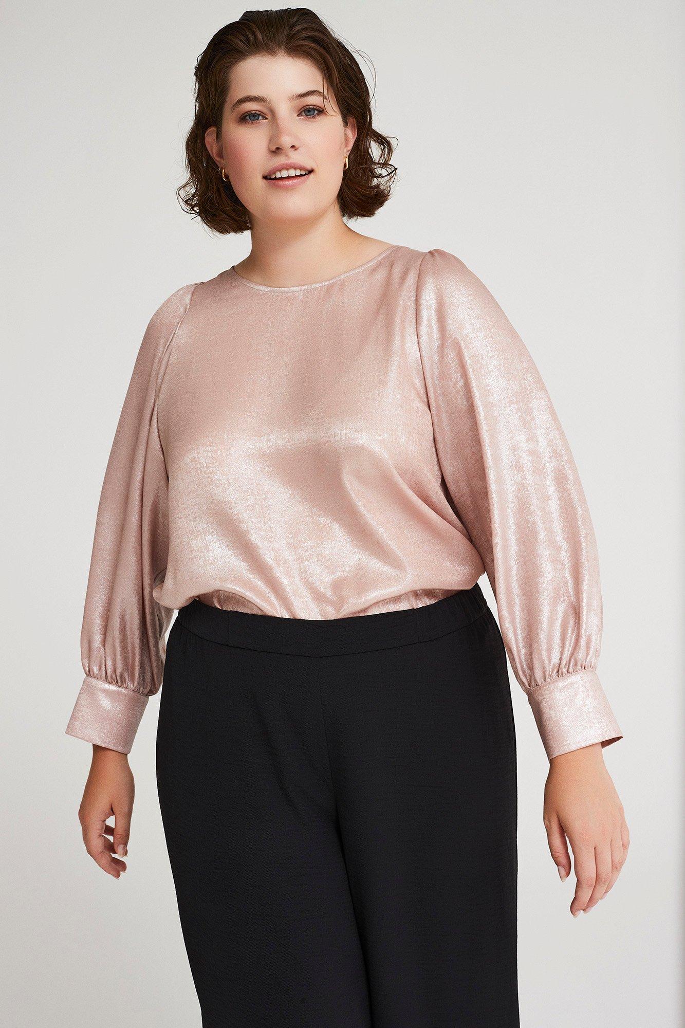 Blouse en lamé col bateau - null - may