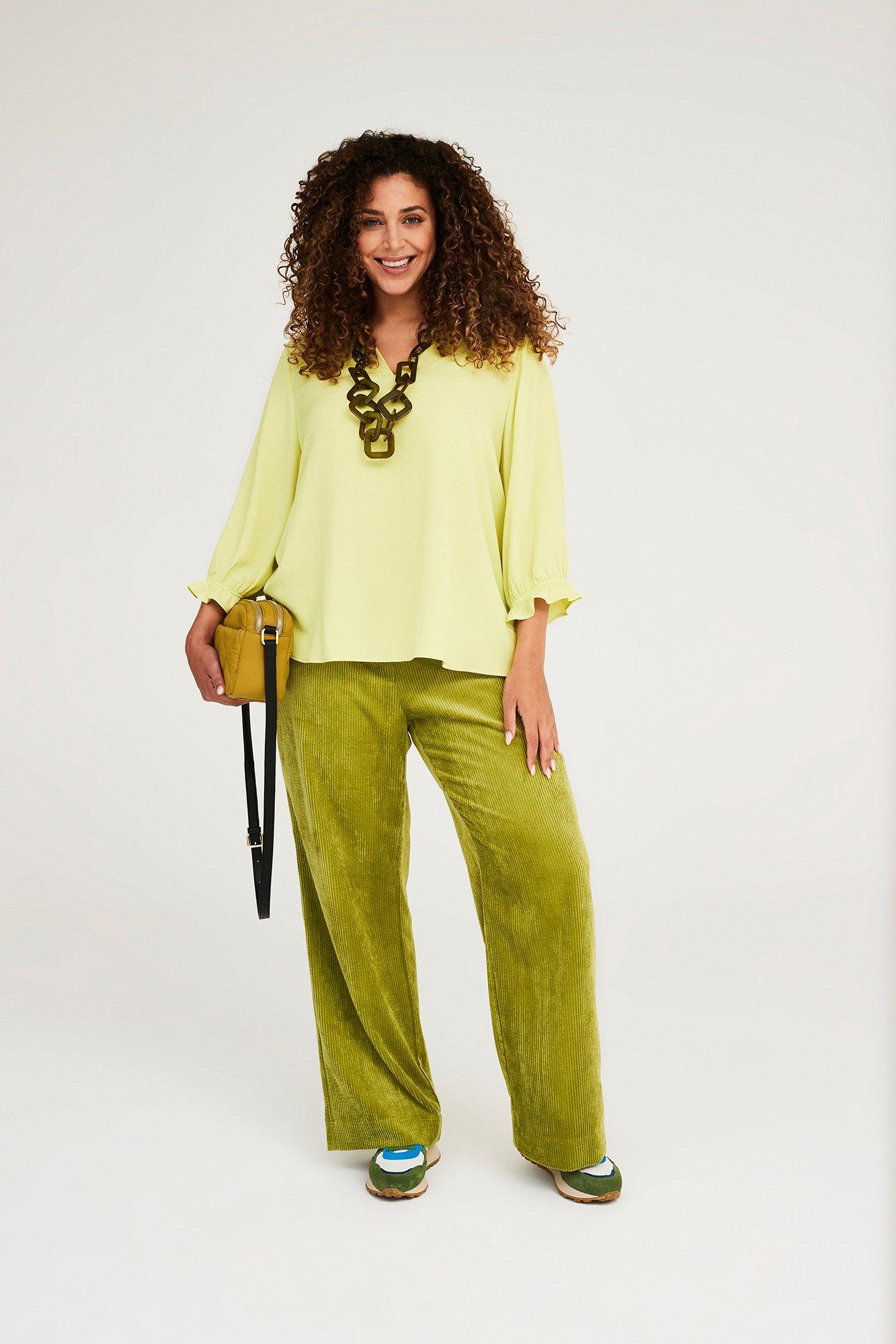 Hemden - Loose fit blouse met fronskraag