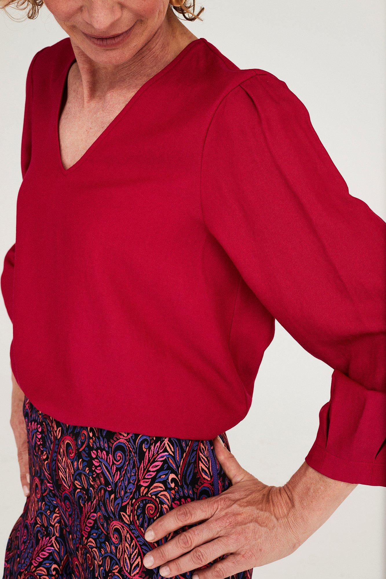 Blouse col V manches trois-quarts - null - ame