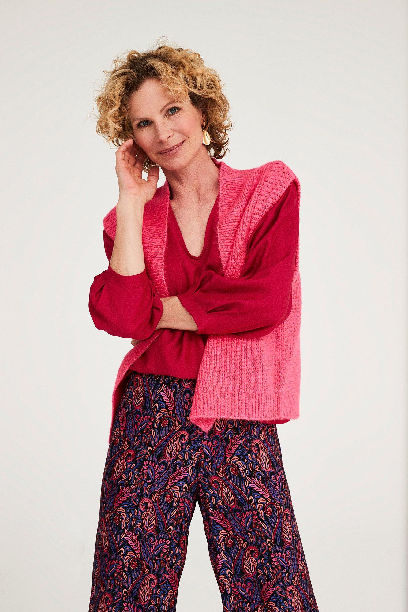 Hemden - V-halsblouse met driekwartsmouw