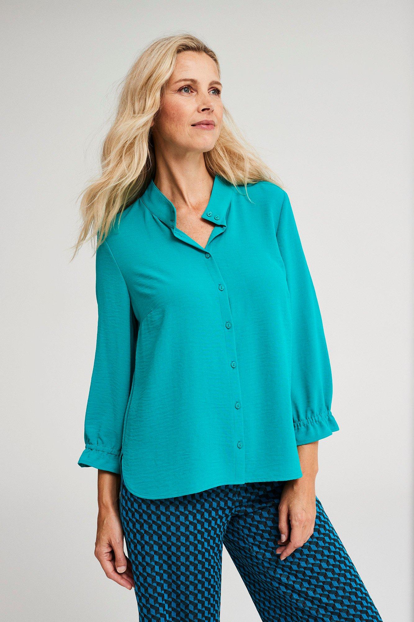 Hemdblouse met mouwvolants - null - ame