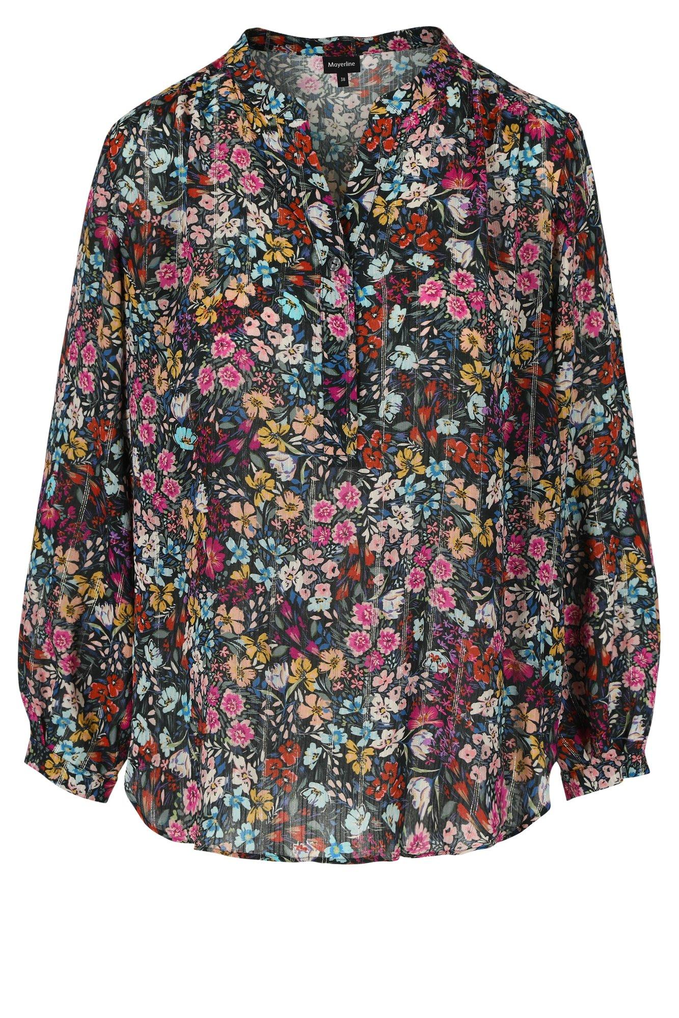 Hemden - Gebloemde tuniek in voile met lurex