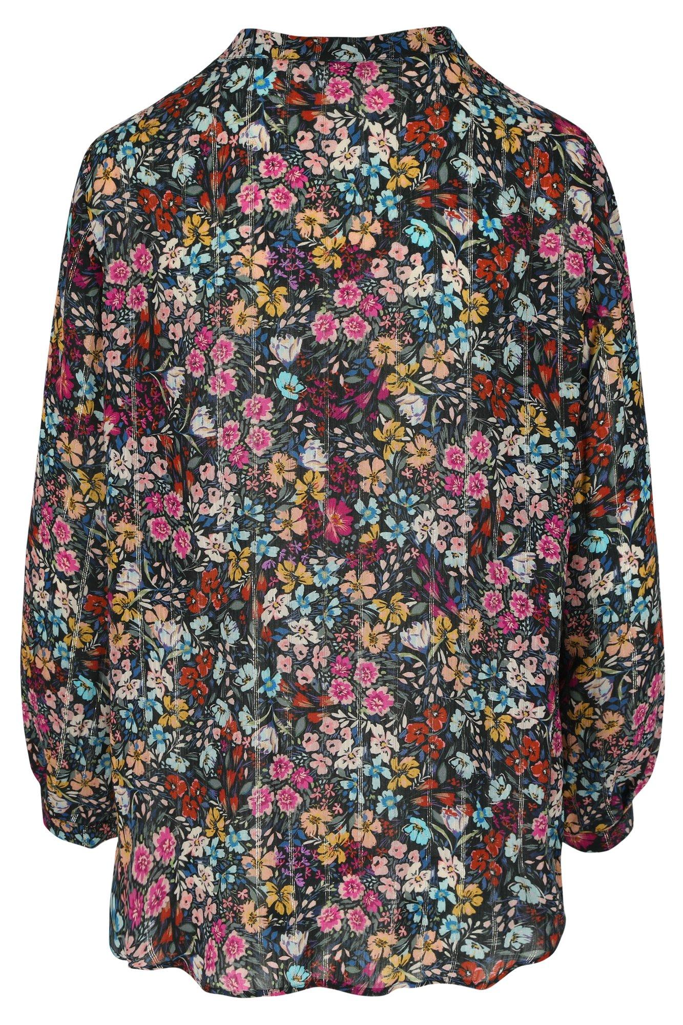 Hemden - Gebloemde tuniek in voile met lurex