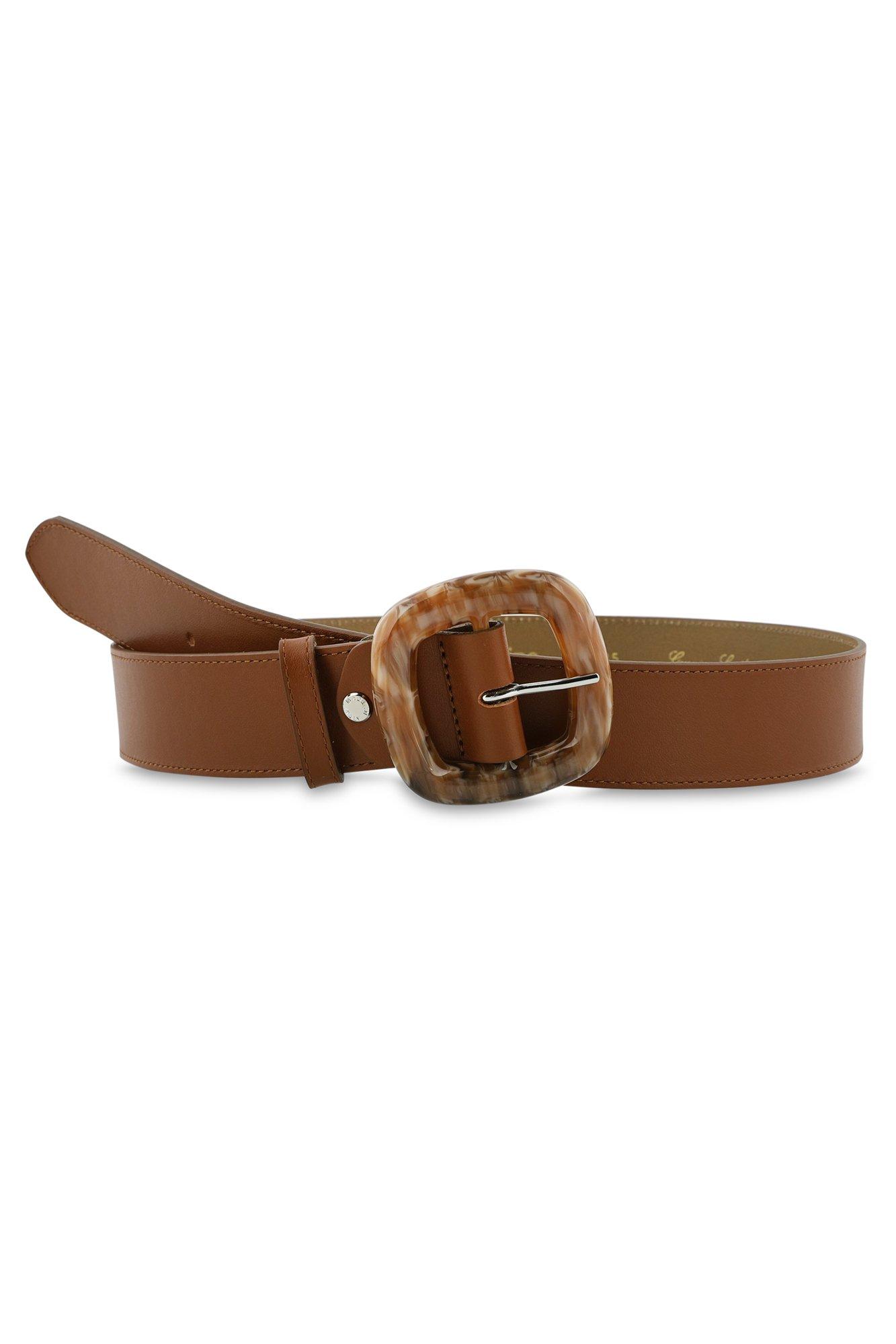 Ceinture cuir boucle résine marbée - null - may