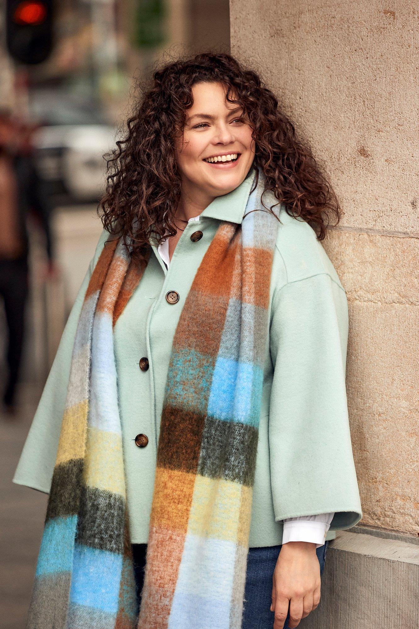 Geruite sjaal met franje