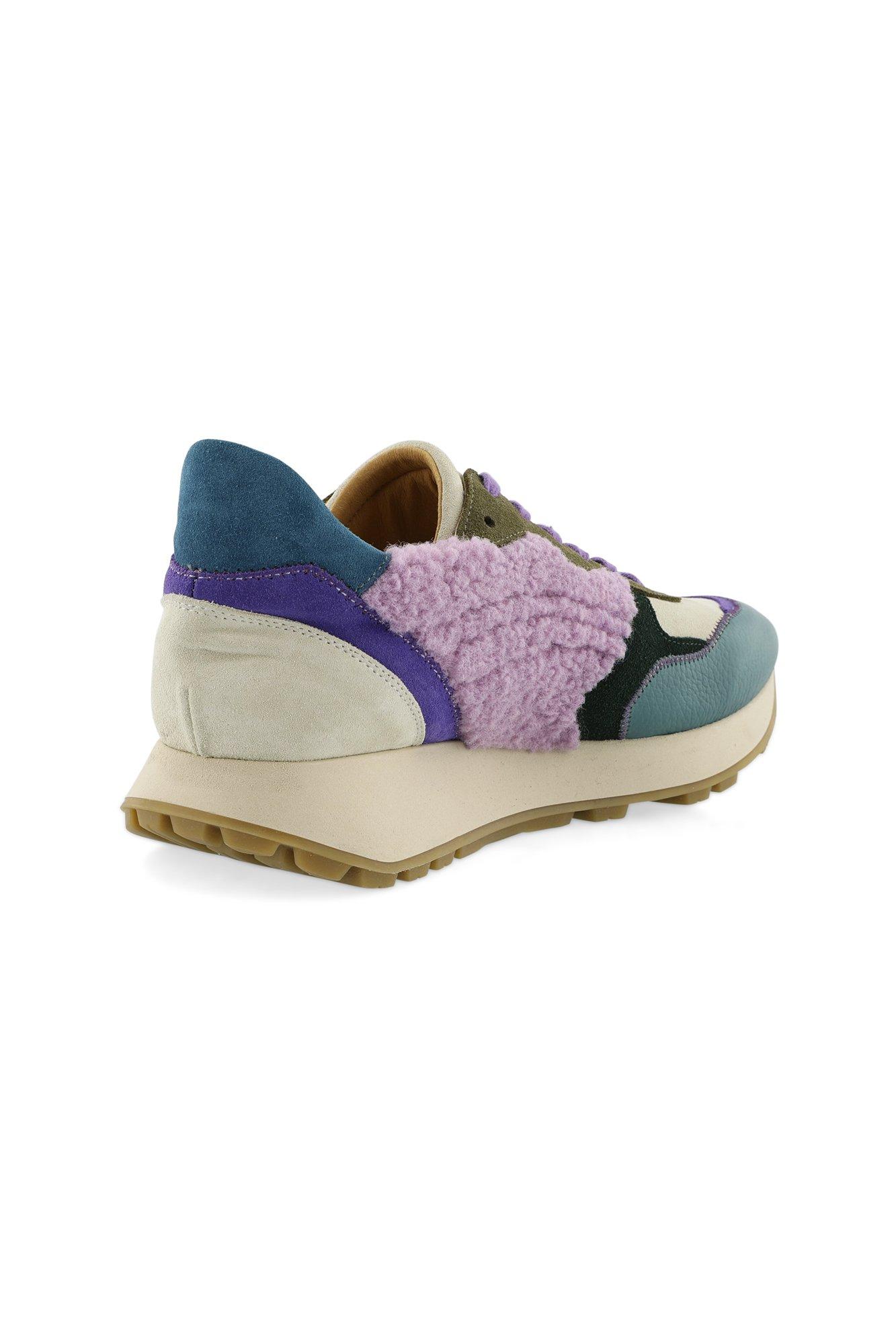 Chaussures - Baskets multicolores en cuir et nubuck