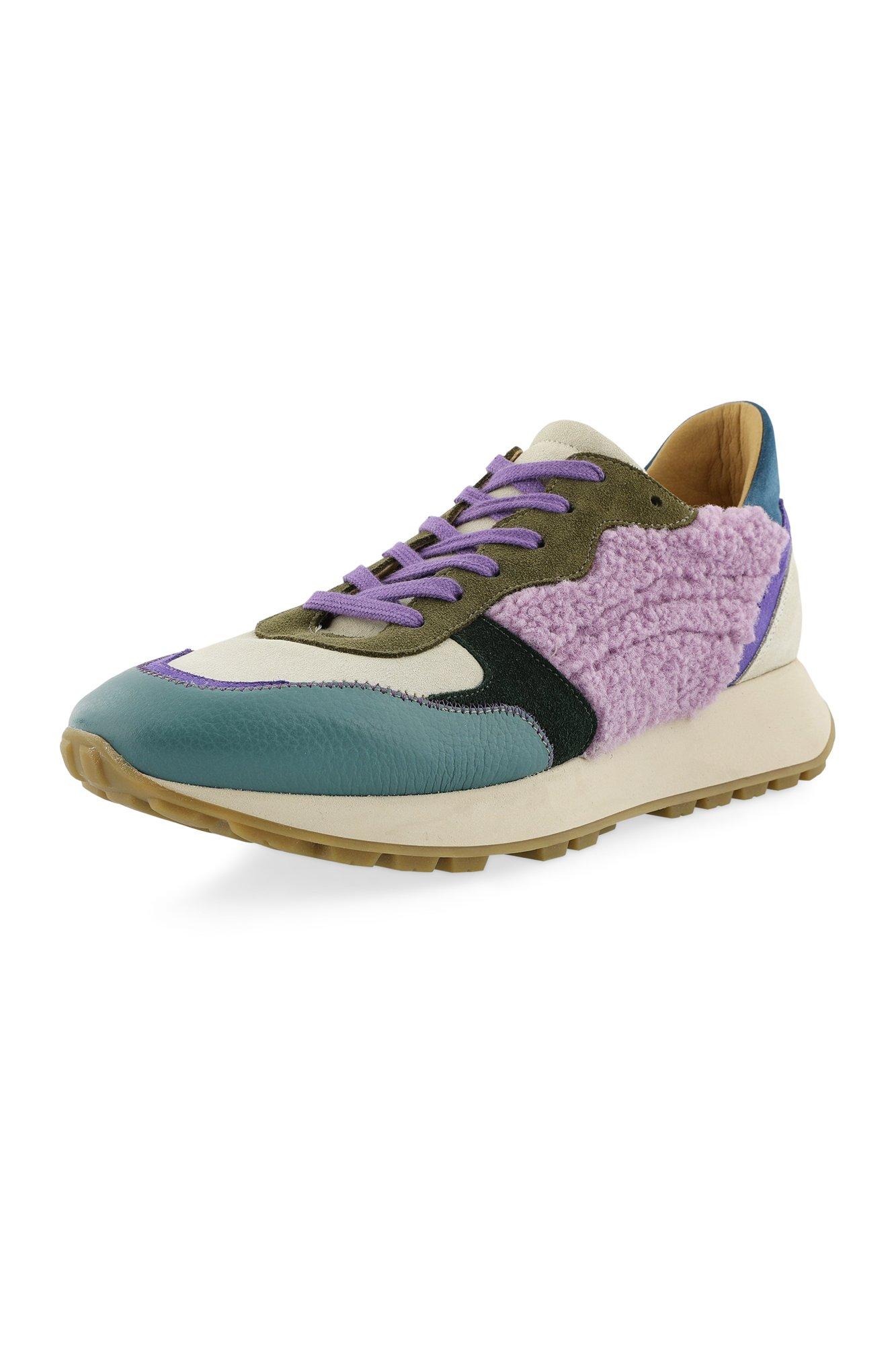 Chaussures - Baskets multicolores en cuir et nubuck